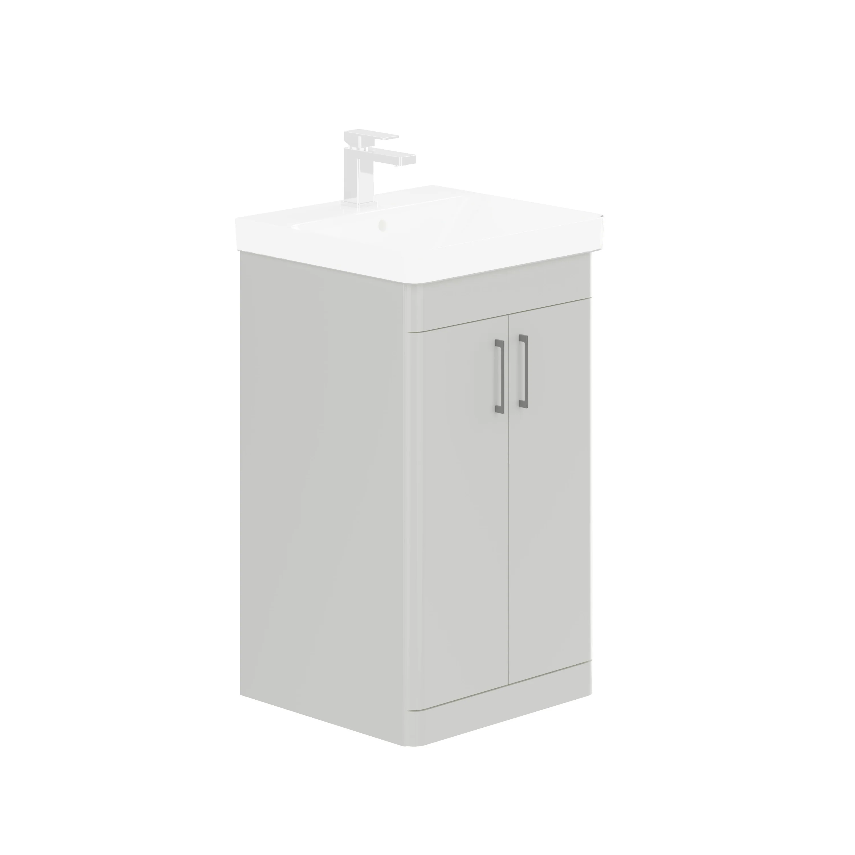 LECICO Layla 50cm Floorstanding 2-Door Unit - Gloss White