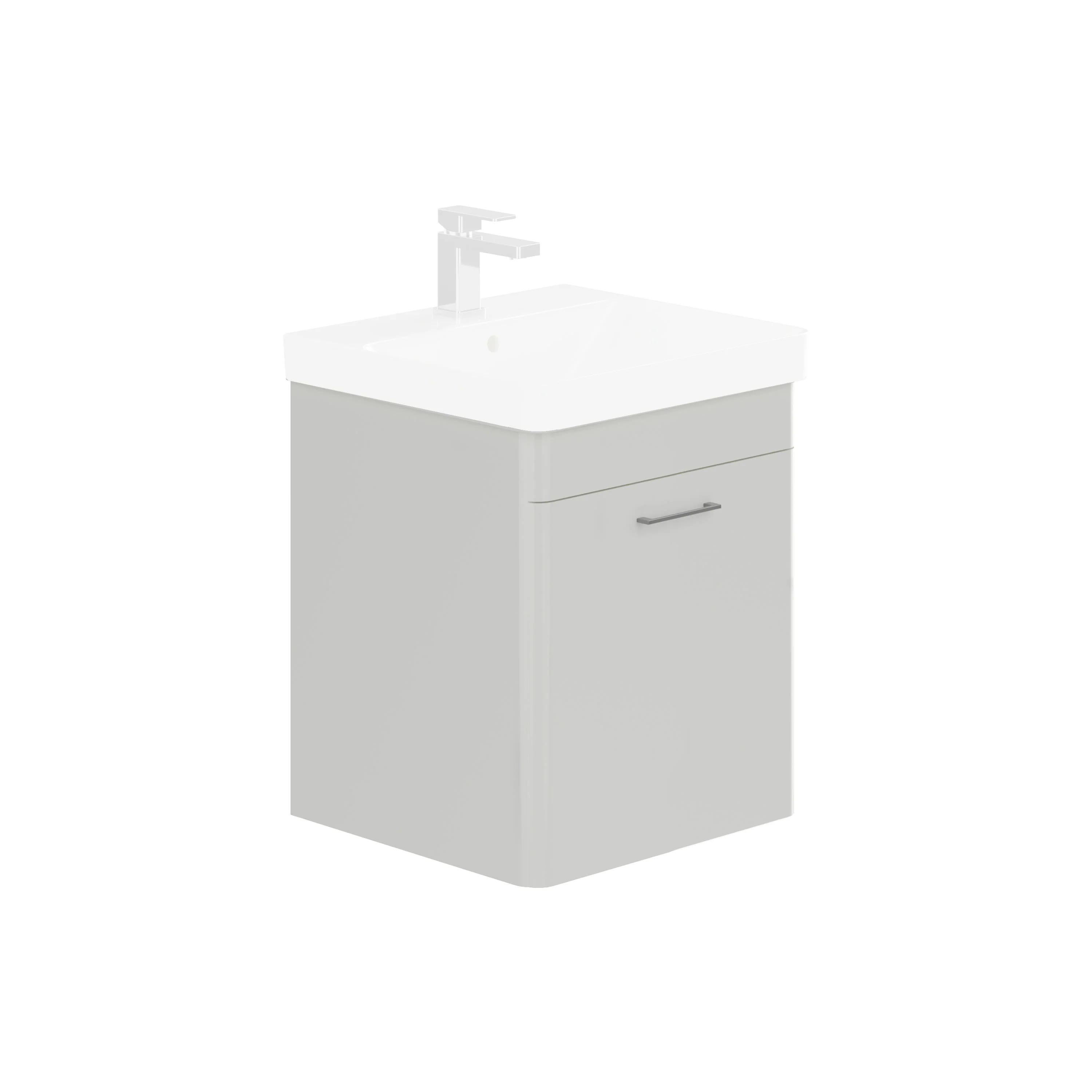 LECICO Layla 50cm Wall Hung 1-Drawer Unit - Gloss White - Image 2