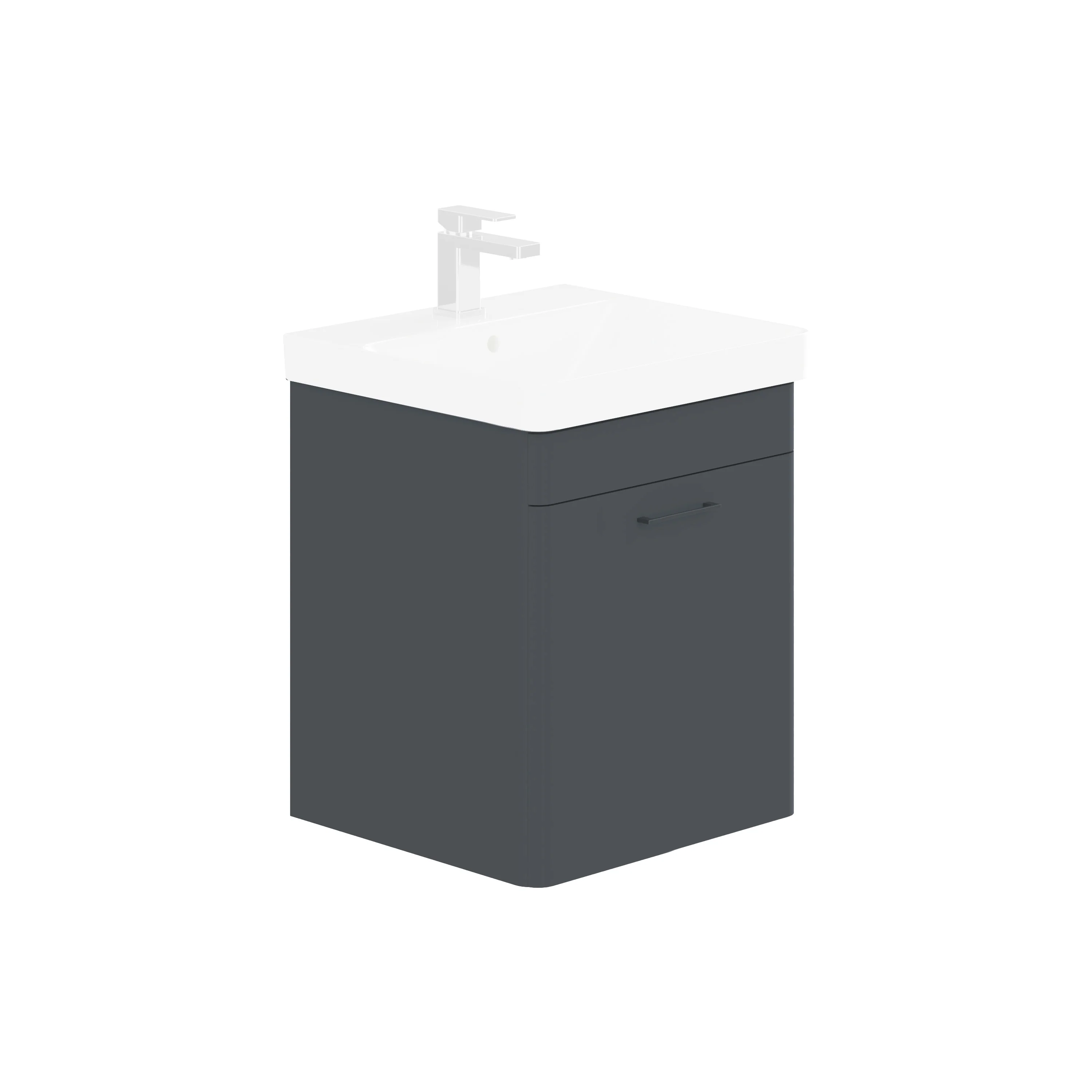 LECICO Layla 50cm Wall Hung 1-Drawer Unit - Matt Anthracite