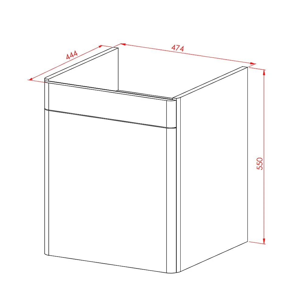 LECICO Layla 50cm Wall Hung 1-Drawer Unit - Cobalt Blue - Image 2