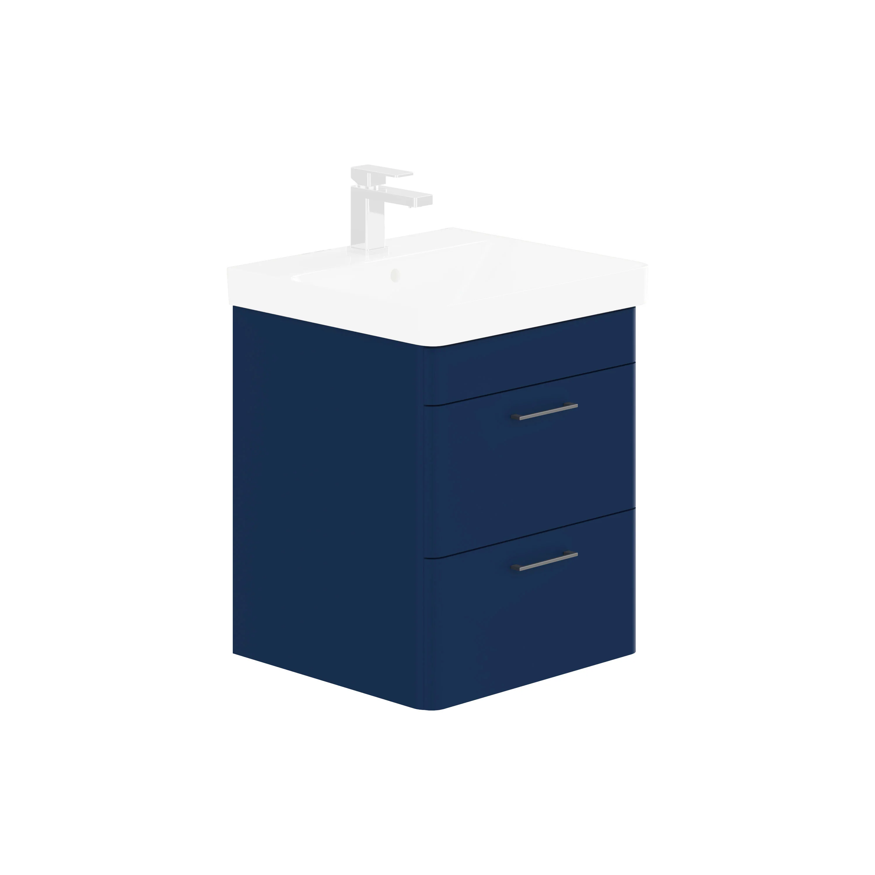 LECICO Layla 50cm Wall Hung 2-Drawer Unit - Cobalt Blue