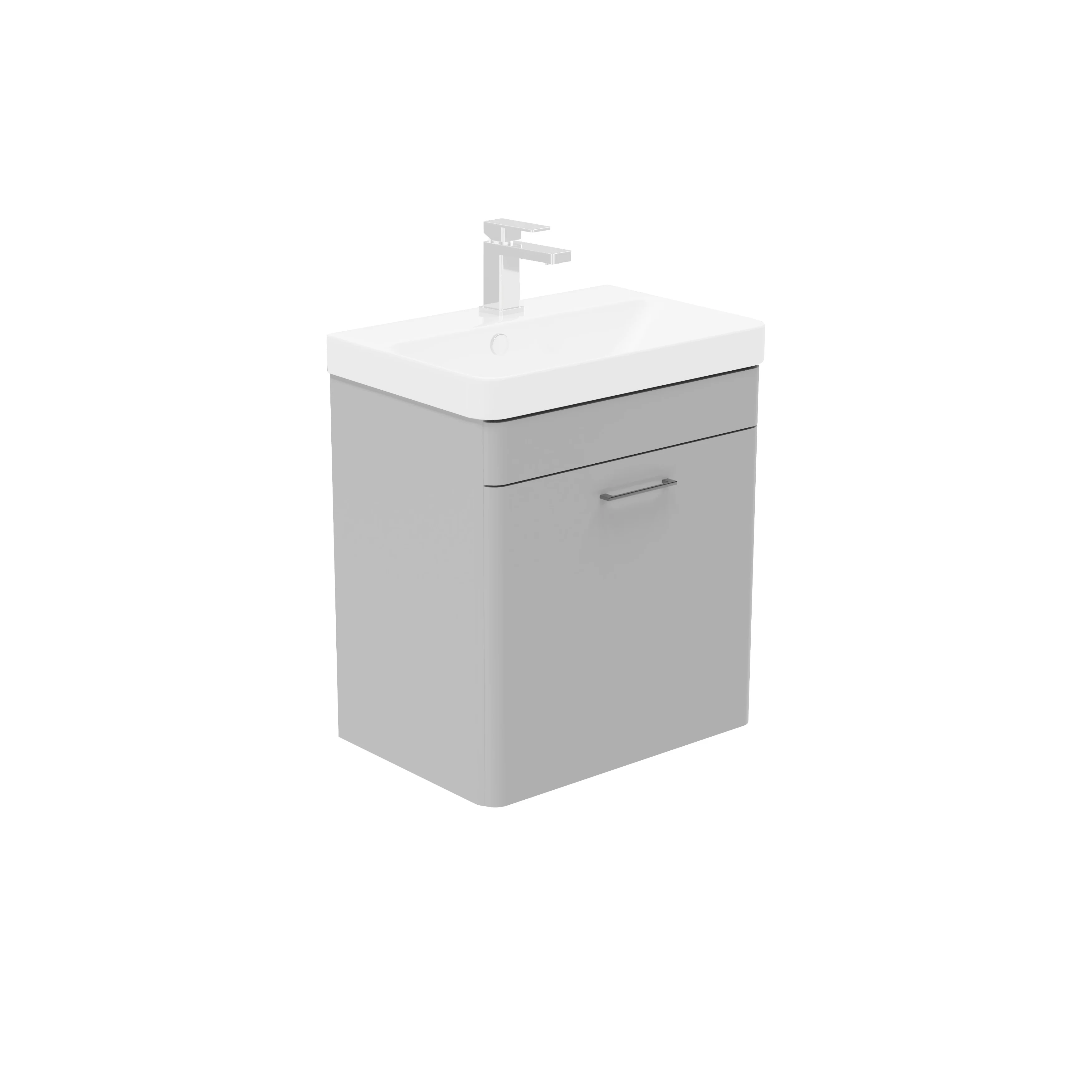 LECICO Layla 55cm Short Projection 1-Drawer Wall Hung Unit - Gloss White