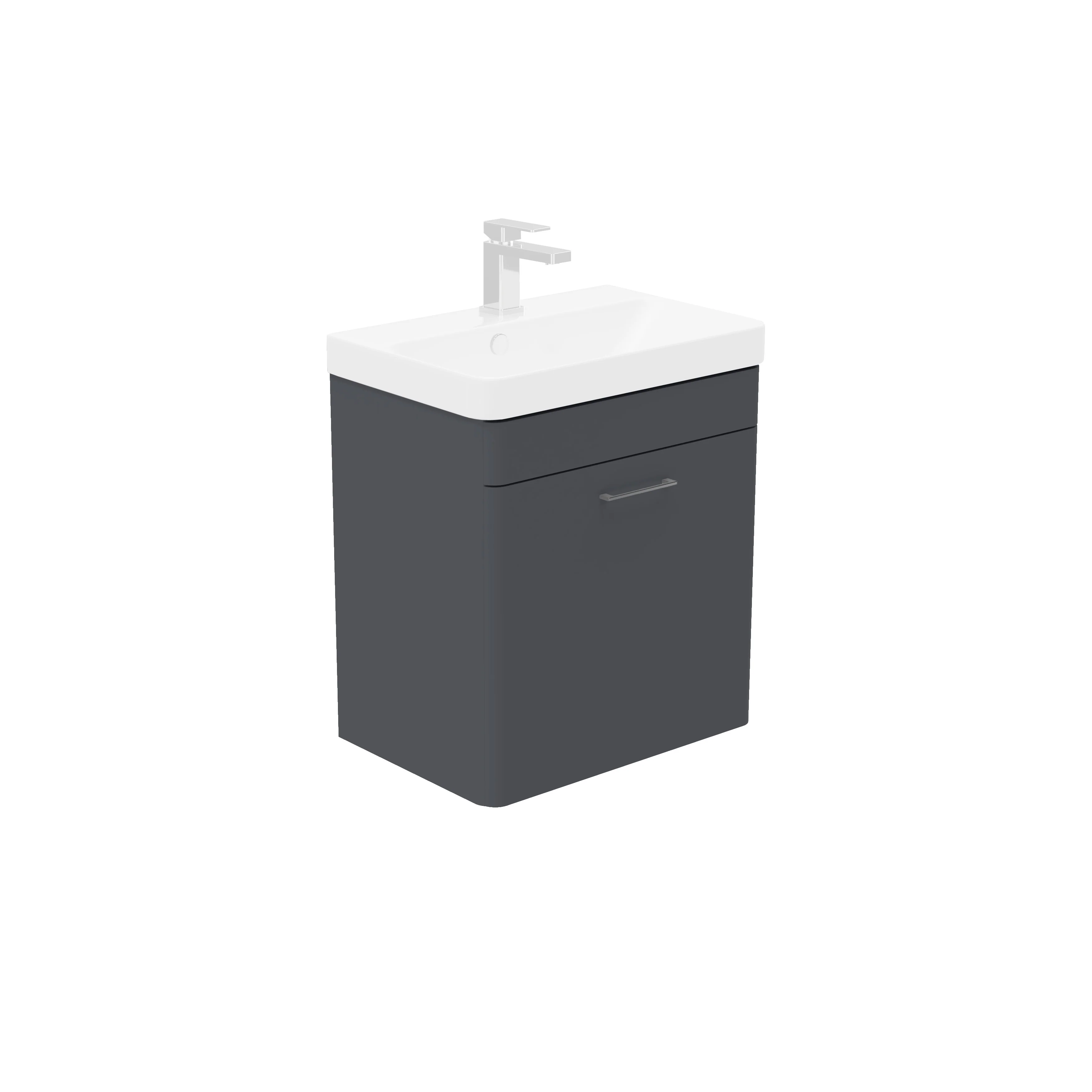 LECICO Layla 55cm Short Projection 1-Drawer Wall Hung Unit - Matt Anthracite