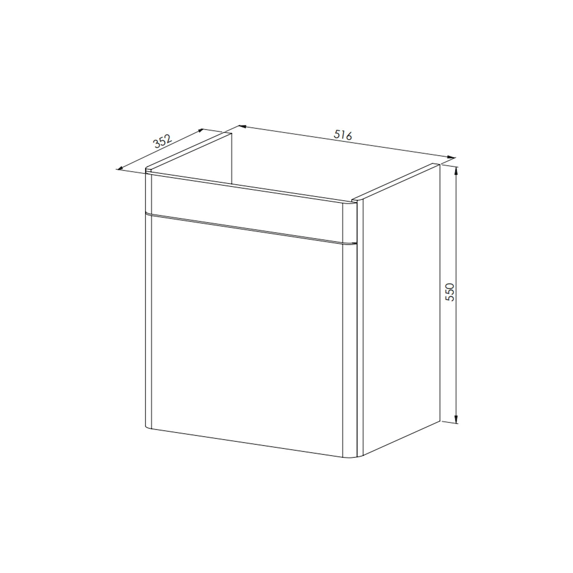 LECICO Layla 55cm Short Projection 1-Drawer Wall Hung Unit - Matt Anthracite - Image 2