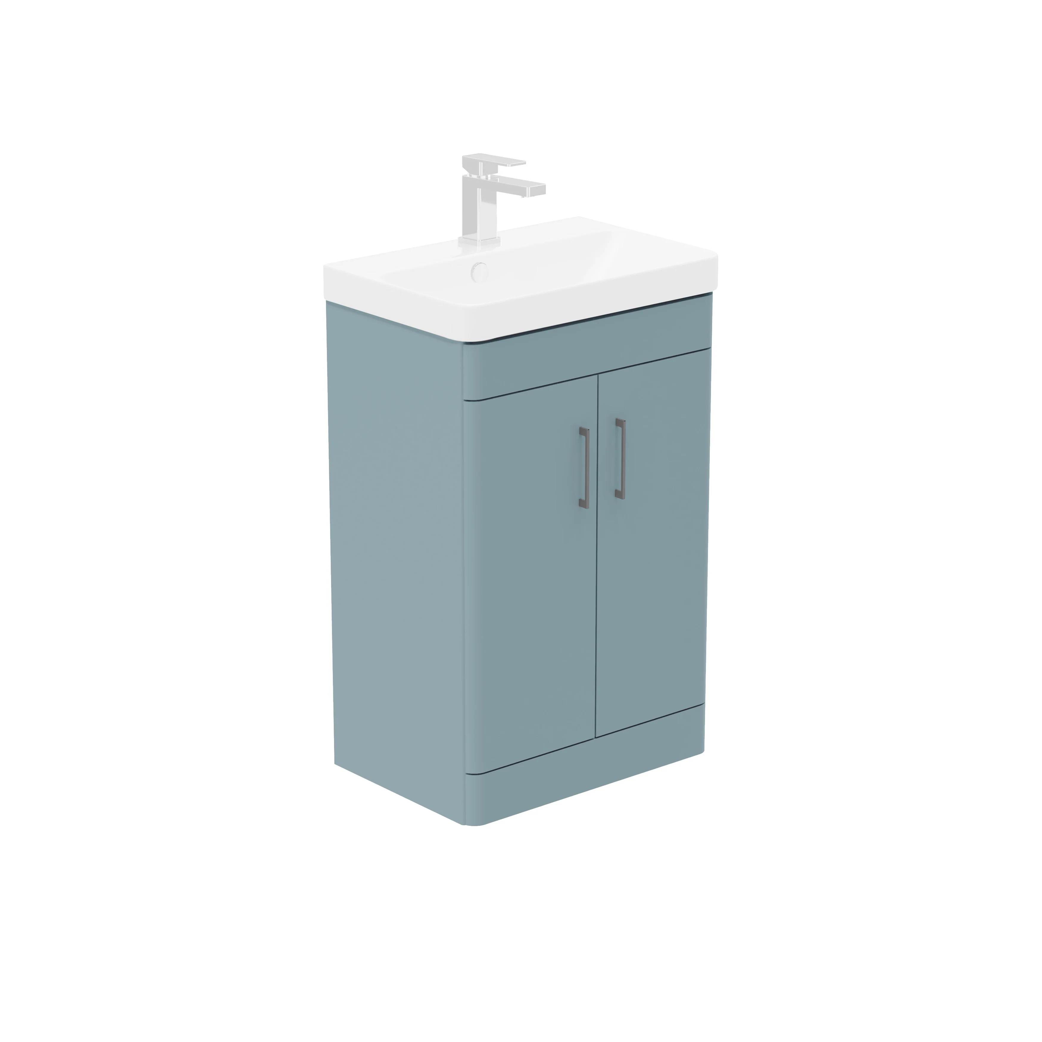 LECICO Layla 55cm Short Projection 2-Door Floorstanding Unit - Light Blue