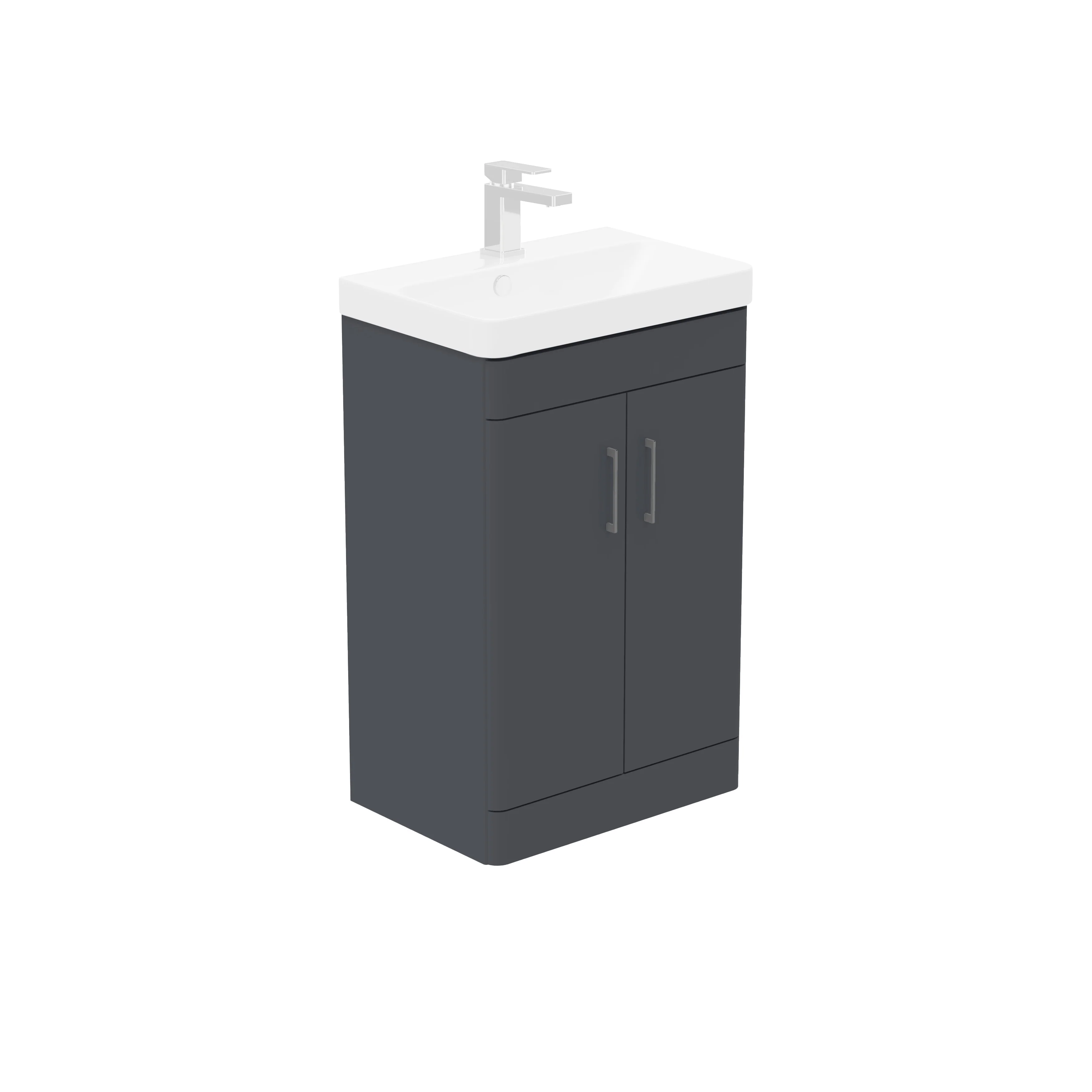 LECICO Layla 55cm Short Projection 2-Door Floorstanding Unit - Matt Anthracite