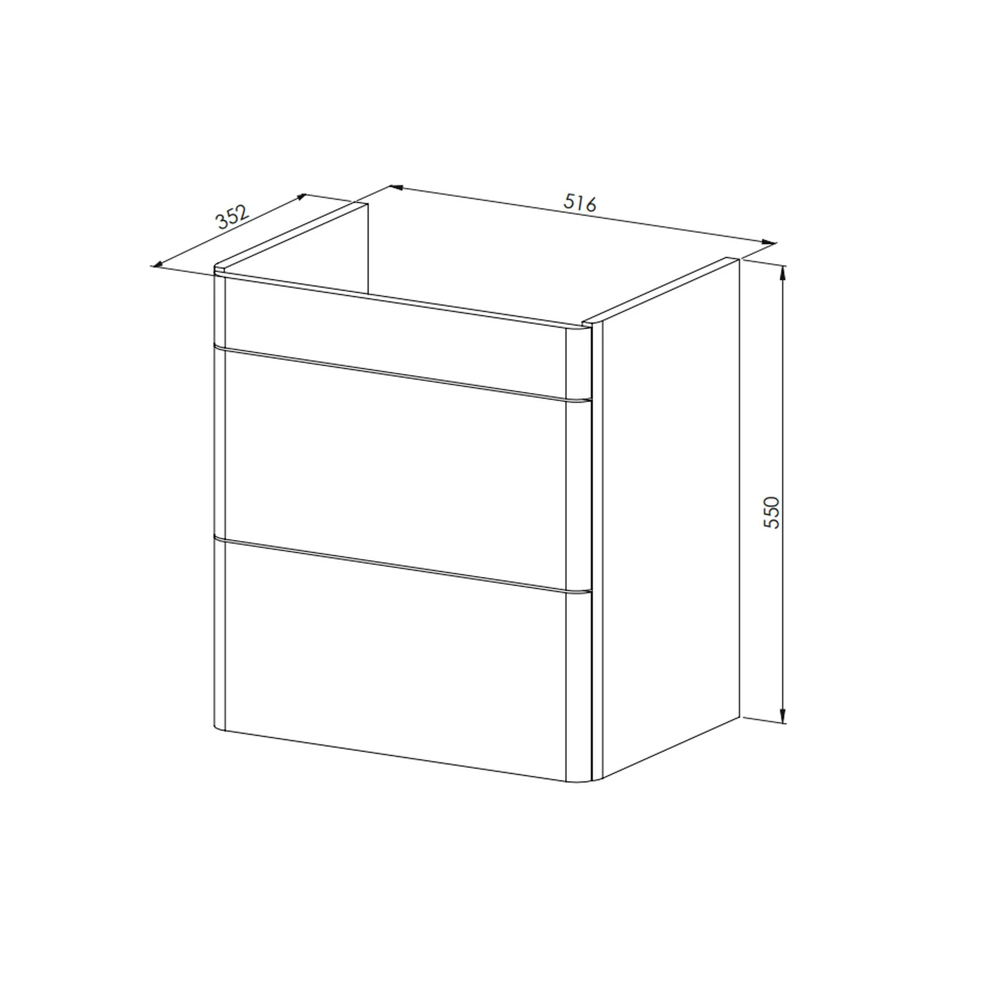 LECICO Layla 55cm Short Projection 2-Drawer Wall Hung Unit - Matt Light Green - Image 2