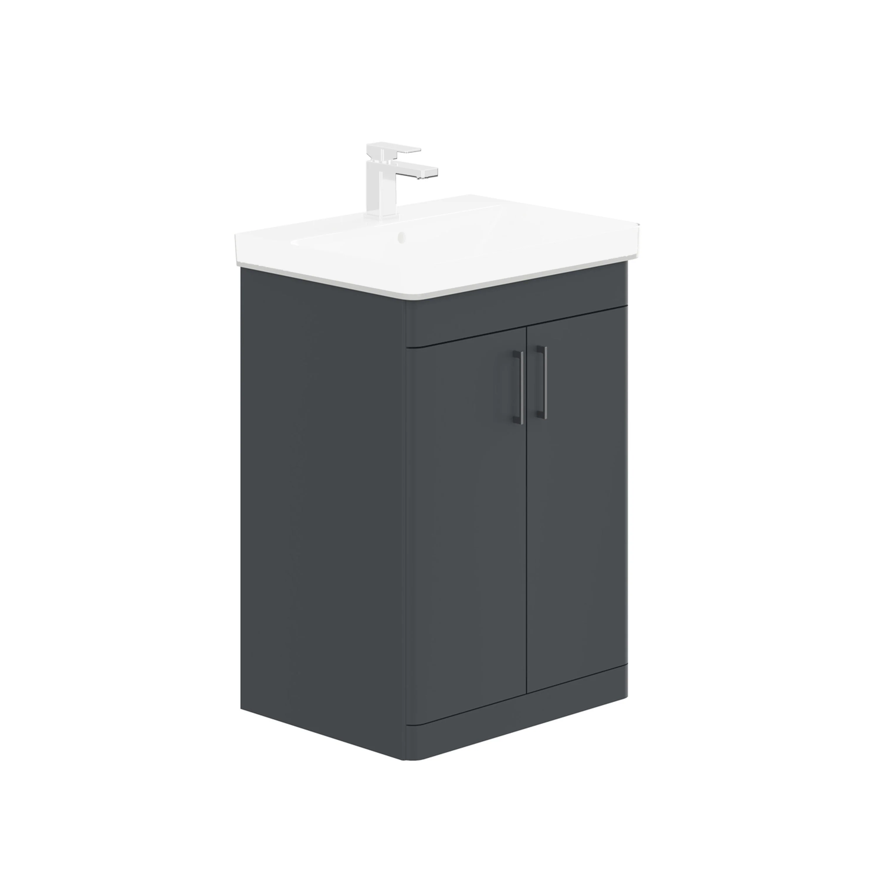 LECICO Layla 60cm Floorstanding 2-Door Unit - Matt Anthracite