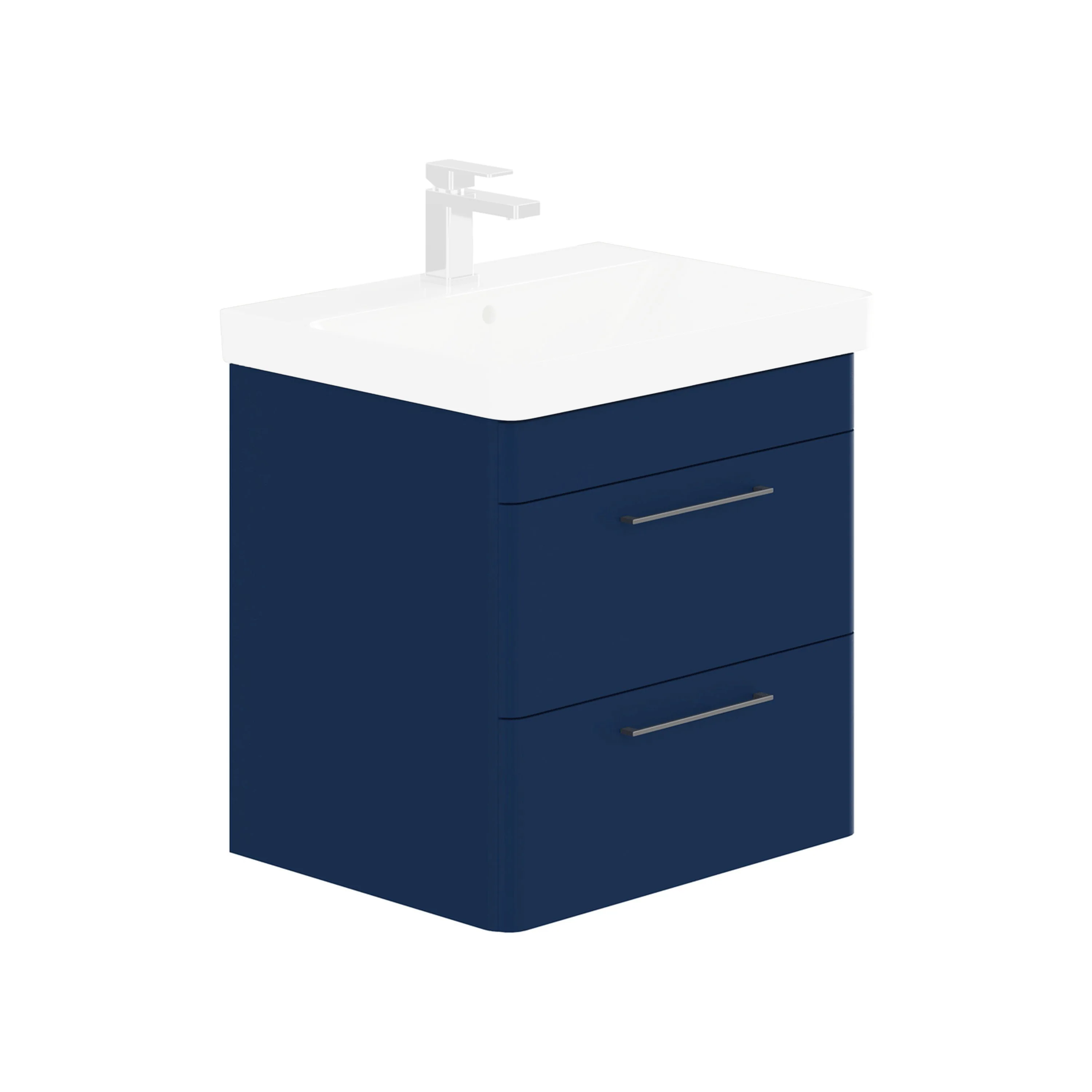 LECICO Layla 60cm Wall Hung 2-Drawer Unit - Cobalt Blue - Image 2