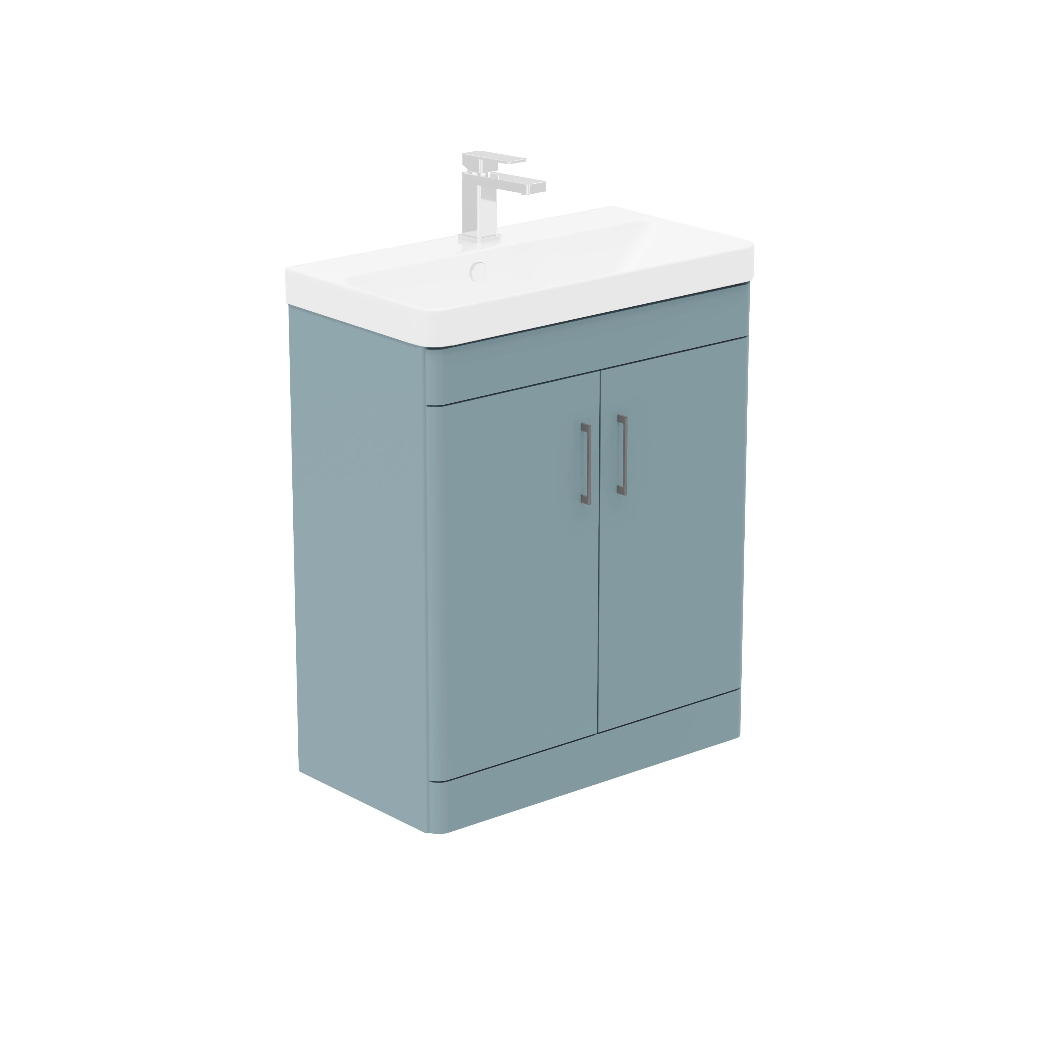 LECICO Layla 70cm Short Projection 2-Door Floorstanding Unit - Light Blue