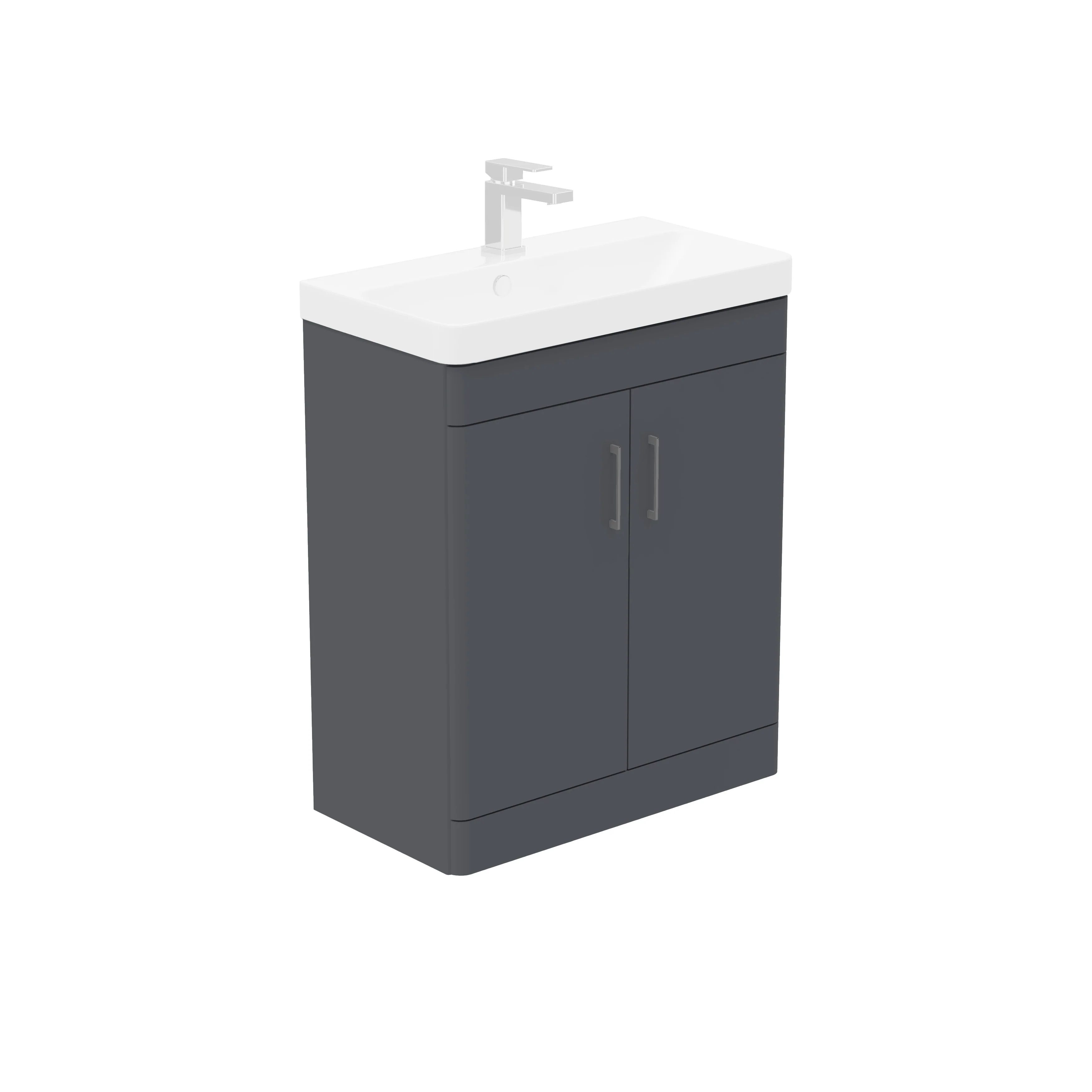 LECICO Layla 70cm Short Projection 2-Door Floorstanding Unit - Matt Anthracite