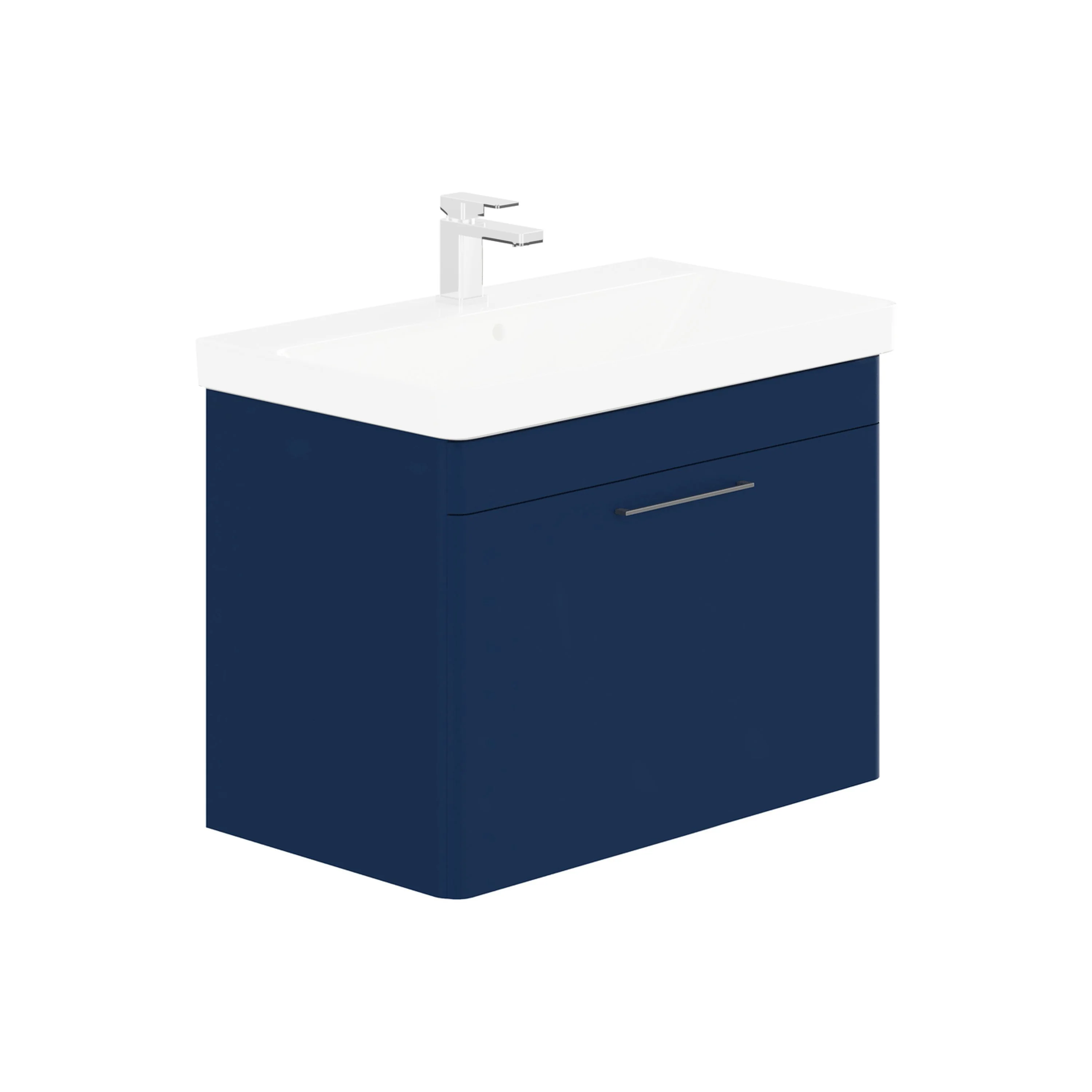 LECICO Layla 80cm Wall Hung 1-Drawer Unit - Cobalt Blue