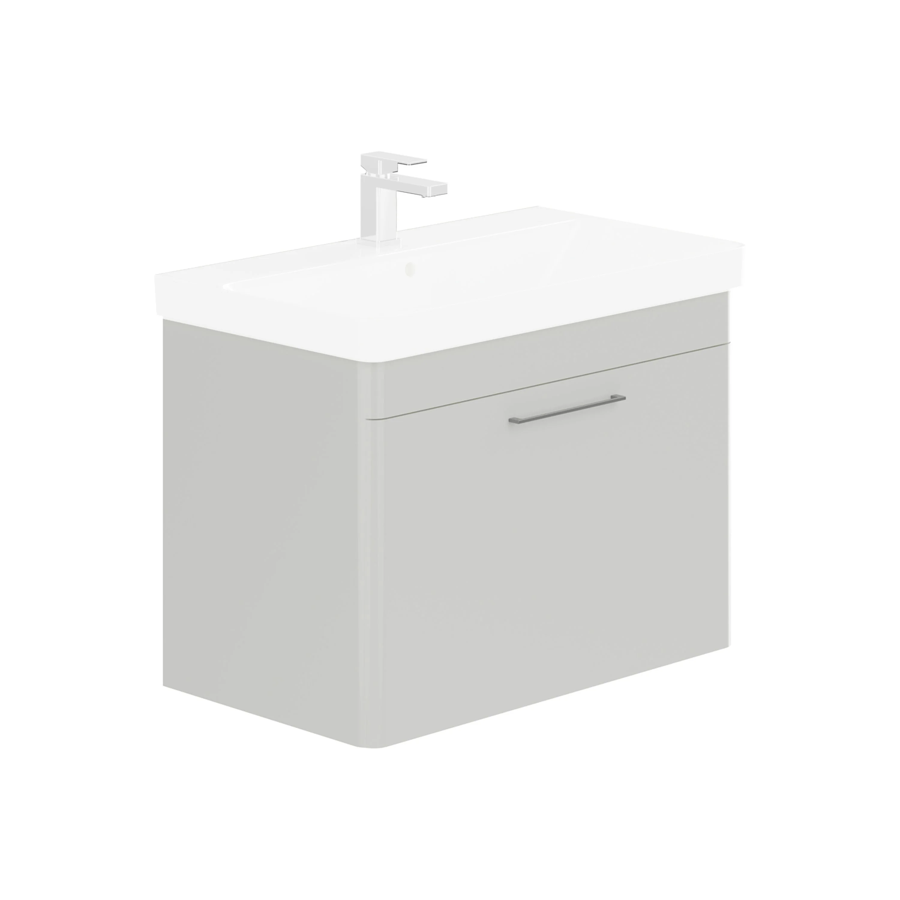LECICO Layla 80cm Wall Hung 1-Drawer Unit - Gloss White - Image 2