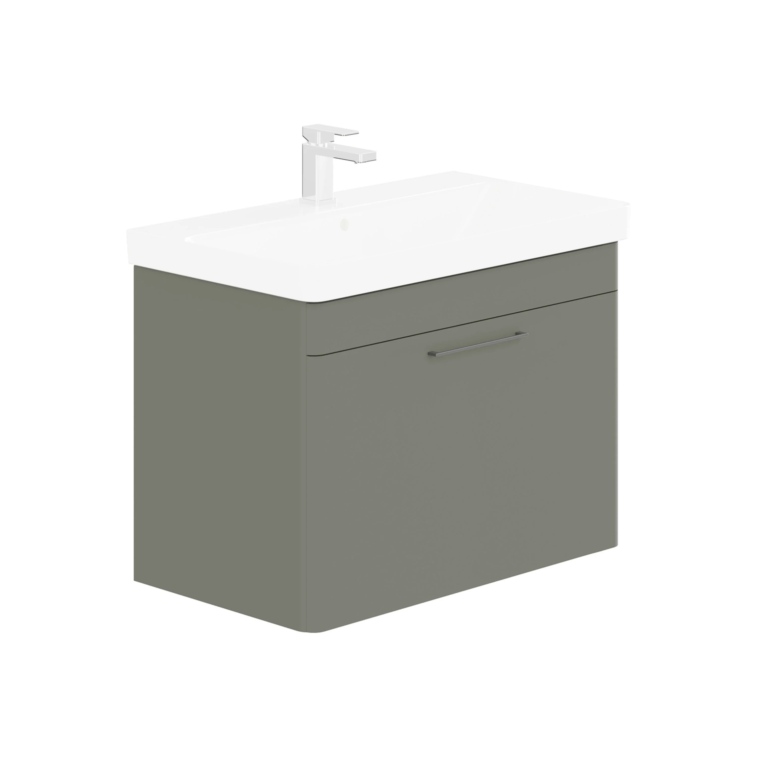 LECICO Layla 80cm Wall Hung 1-Drawer Unit - Matt Green