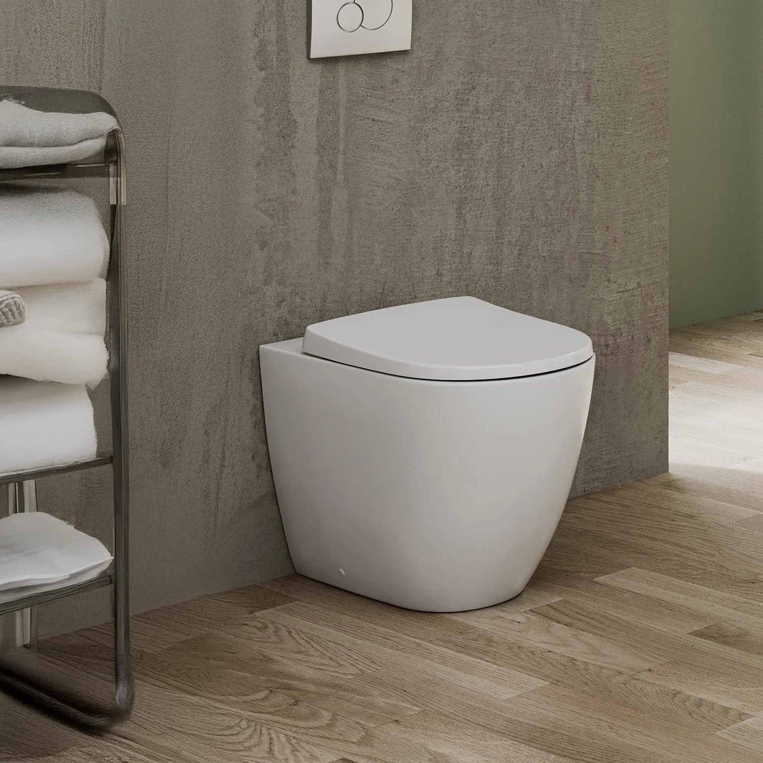 LECICO Layla Round Rimless Sanitaryware - Back To Wall Pan