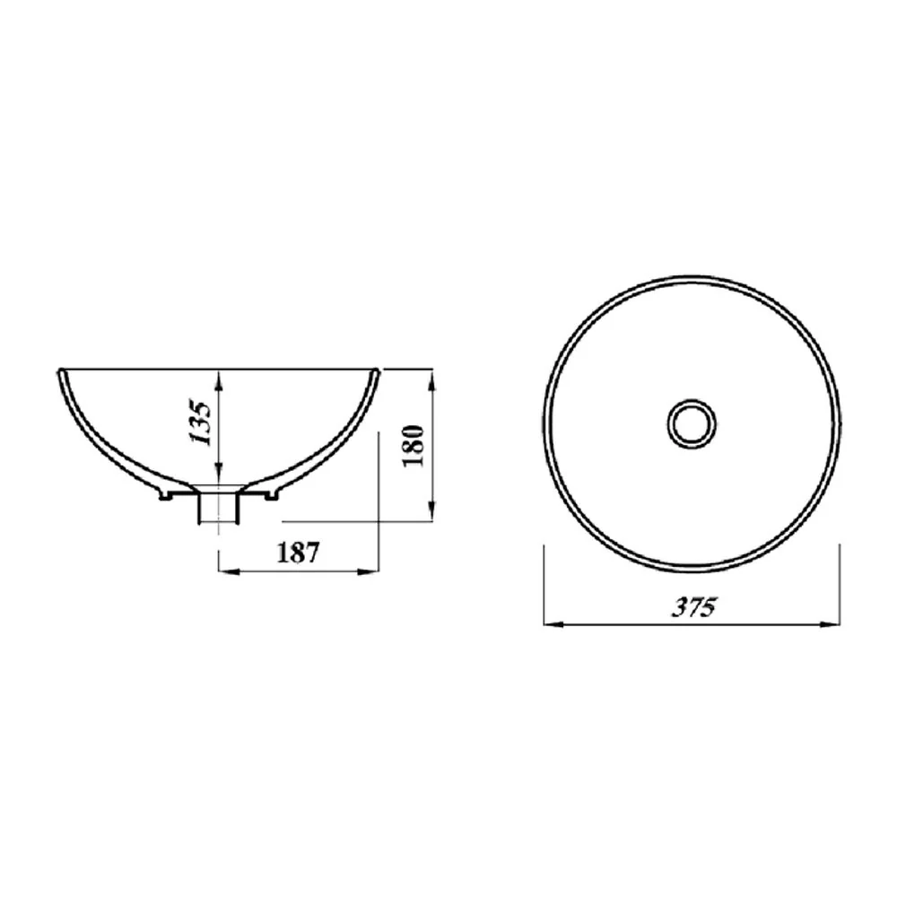 LECICO Layla Vessel Freestanding Basin - Round - 375mm - Image 2