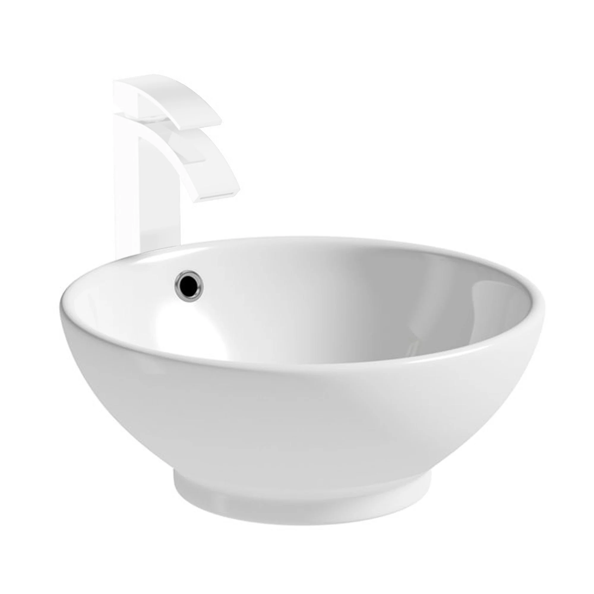 LECICO Layla Vessel Freestanding Basin - Round - 415mm - Image 2