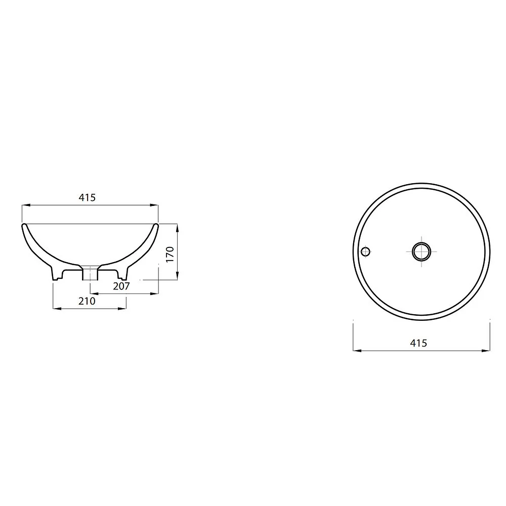 LECICO Layla Vessel Freestanding Basin - Round - 415mm - Image 3