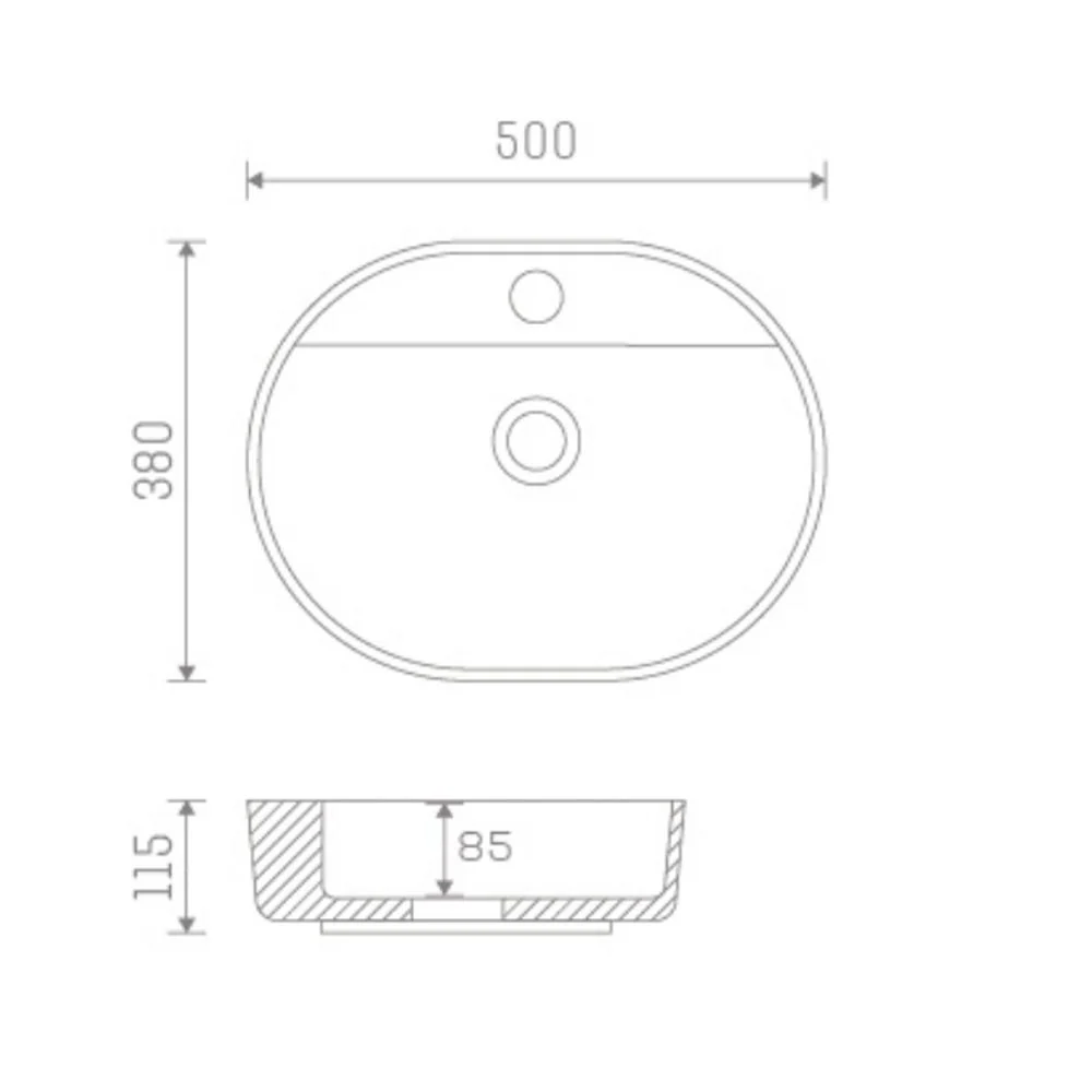 LECICO Layla Vessel Freestanding Basin - Round - 500mm 1TH - Image 5