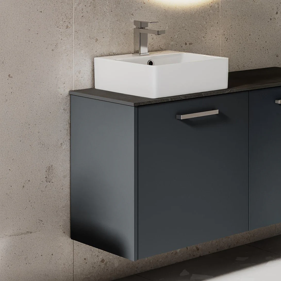LECICO Layla Vessel Freestanding Basin - Square - 380mm 1TH - Image 2