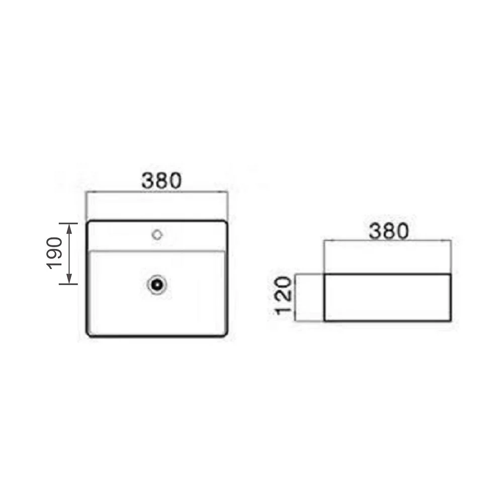 LECICO Layla Vessel Freestanding Basin - Square - 380mm 1TH - Image 4