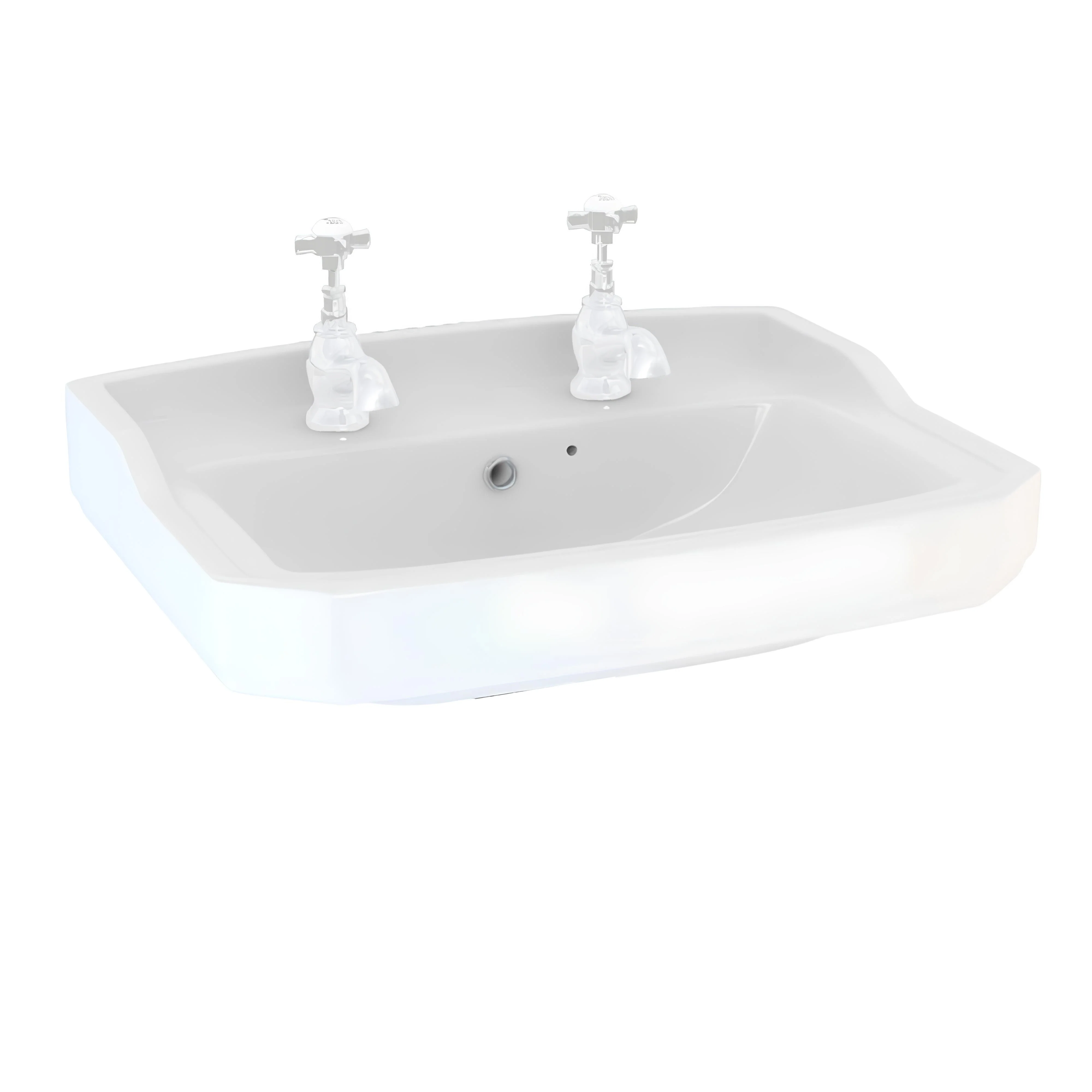 LECICO Saffia Sanitaryware - 53cm Square 2TH Basin - Image 2