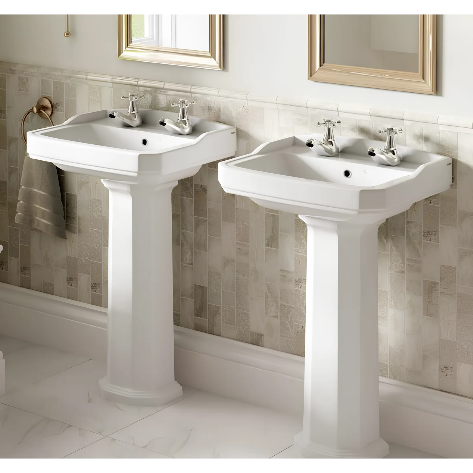 LECICO Saffia Sanitaryware - 53cm Square 2TH Basin - Image 4
