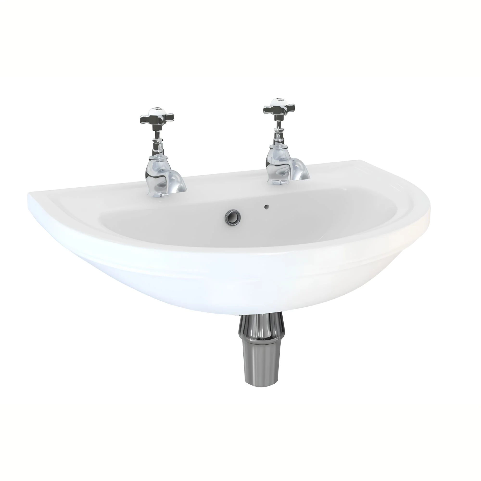 LECICO Saffia Sanitaryware - 55cm Round 2TH Basin - Image 2