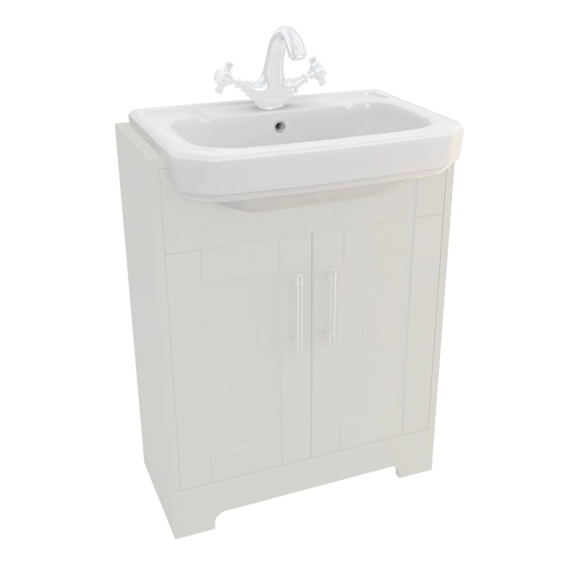 LECICO Saffia Sanitaryware - 58cm Semi Recessed Basin - Image 2
