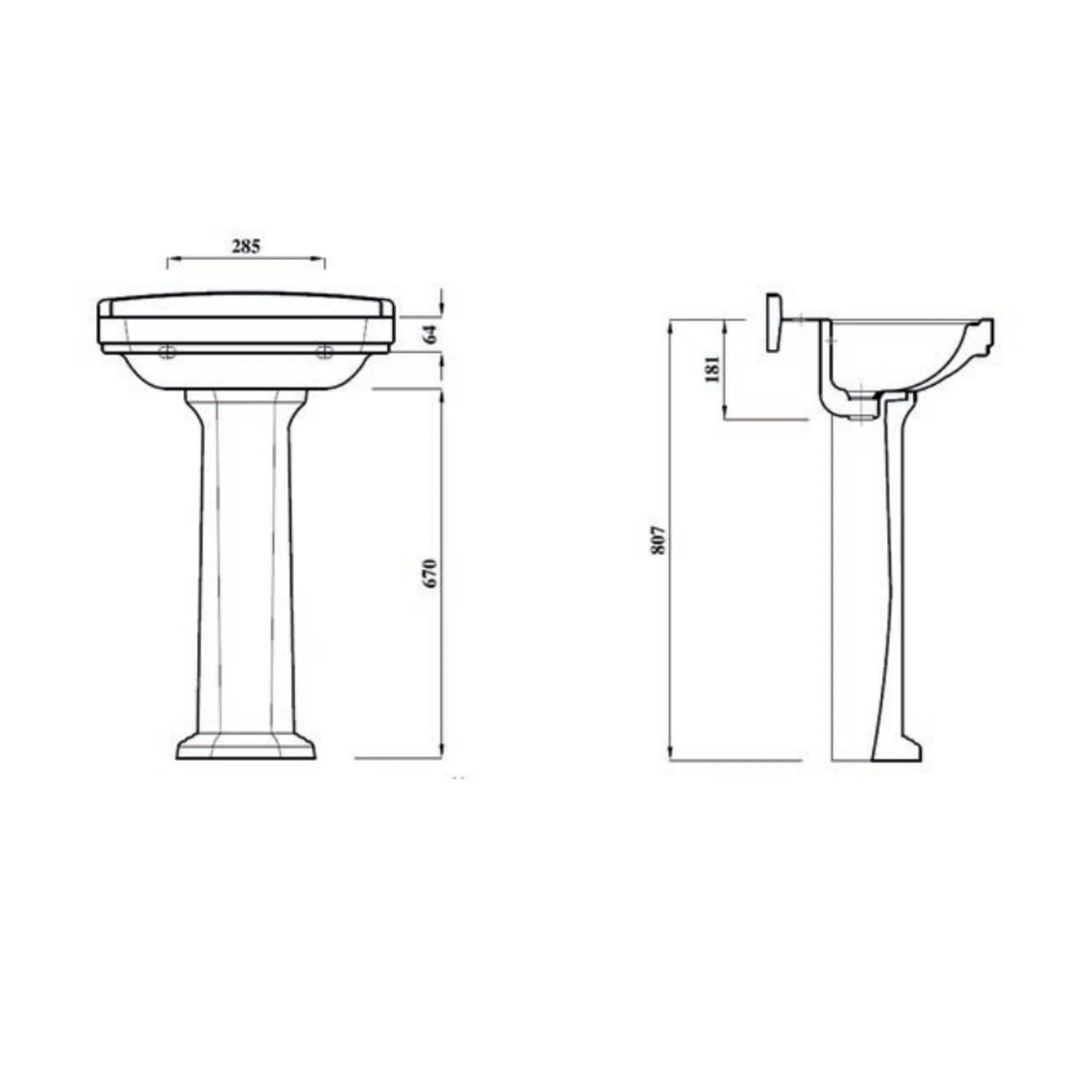 LECICO Saffia Sanitaryware - Full Pedestal - Image 5