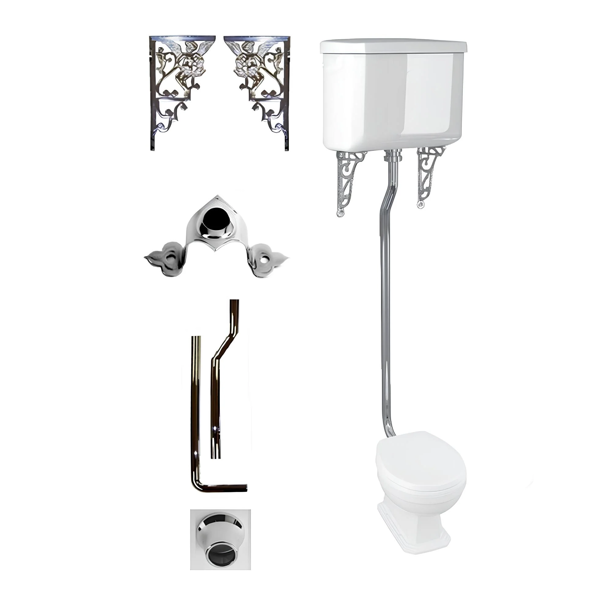 LECICO Saffia Sanitaryware - High Level Pipe Kit and Cistern Brackets