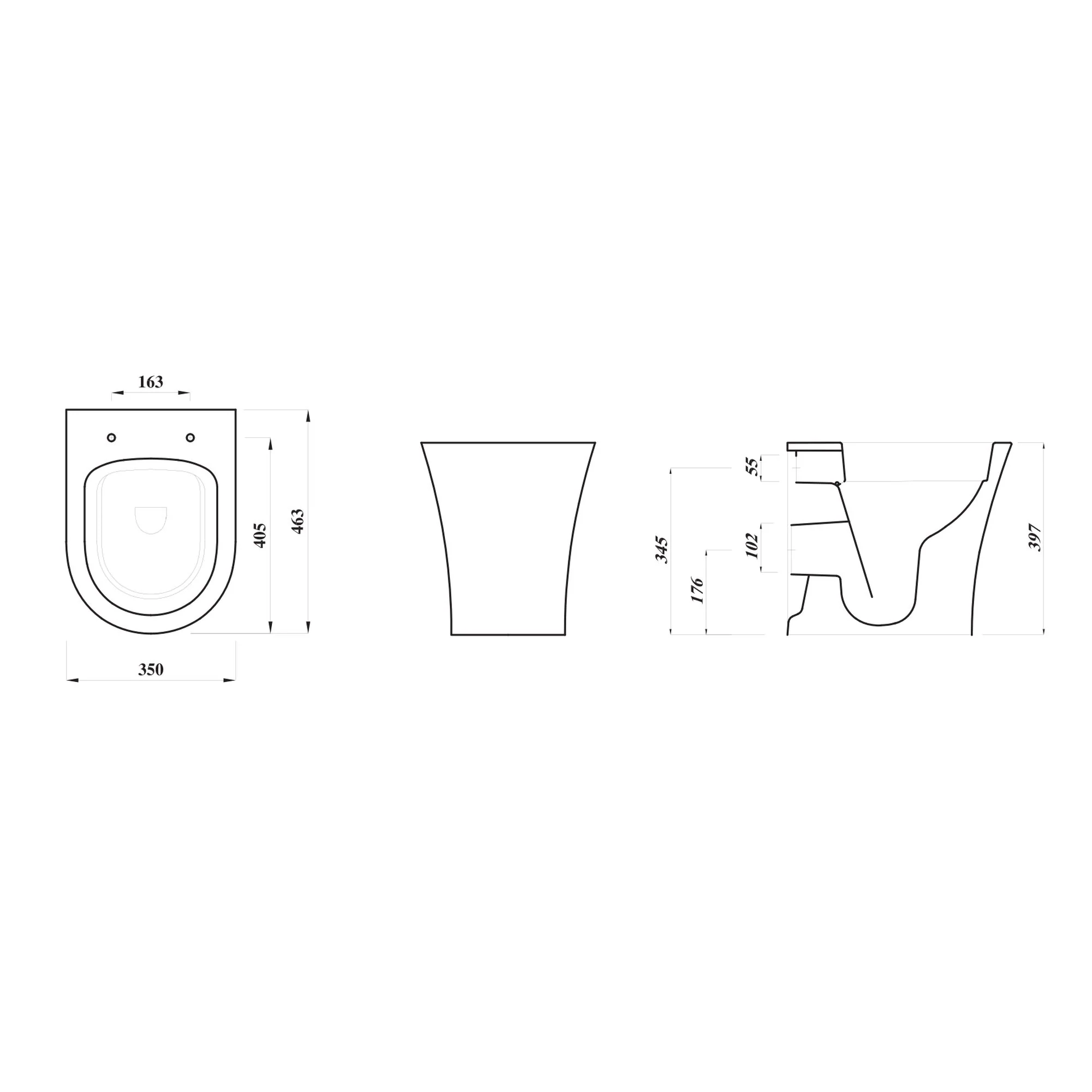 LECICO Shani Round Rimless Sanitaryware - Back To Wall Pan - Image 2