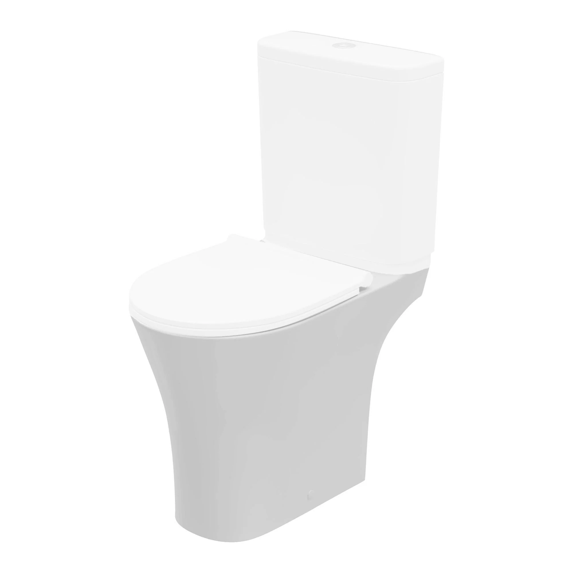 LECICO Shani Round Rimless Sanitaryware - Close Coupled Comfort Height Open Back Pan