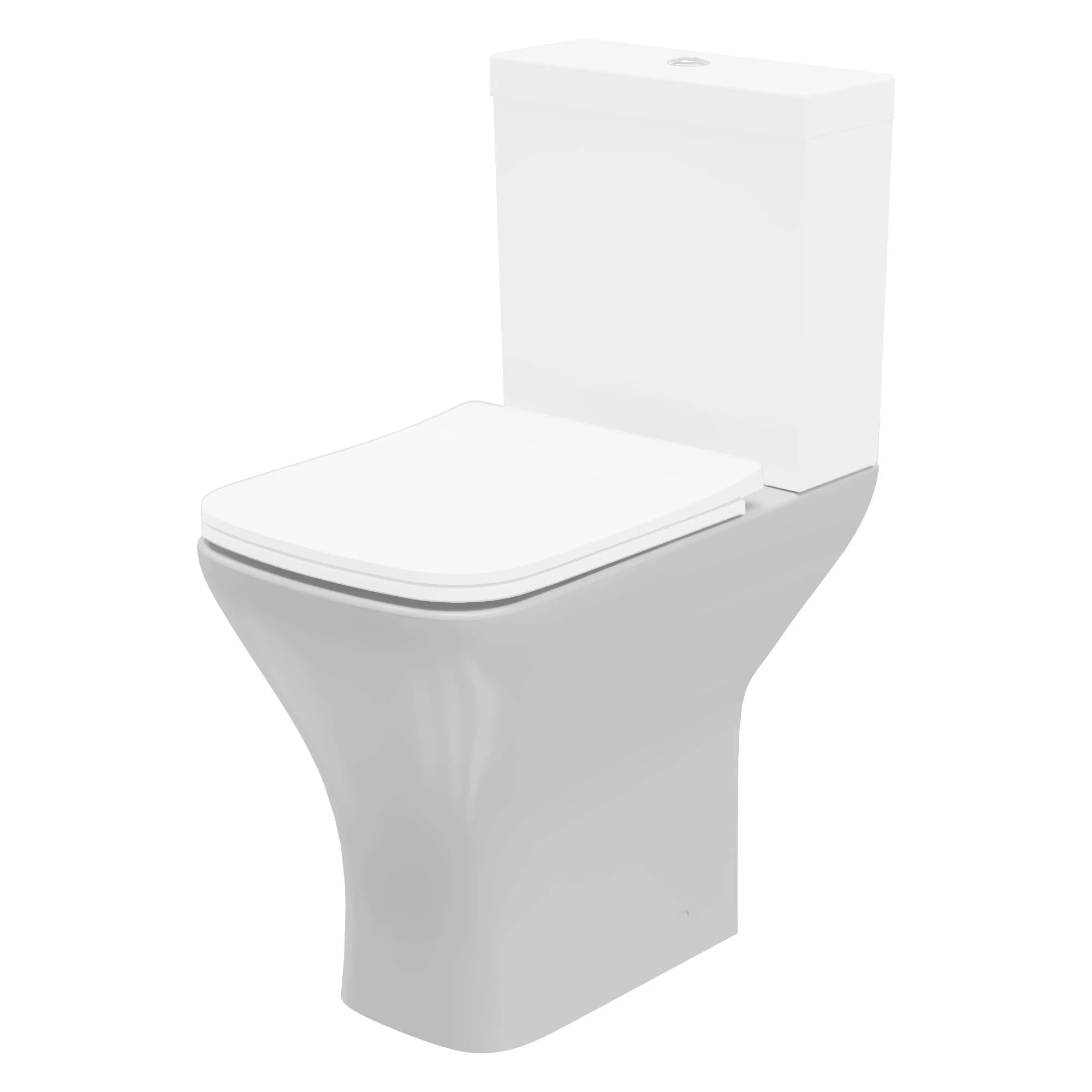LECICO Shani Square Rimless Sanitaryware - Close Coupled Comfort Height Open Back Pan