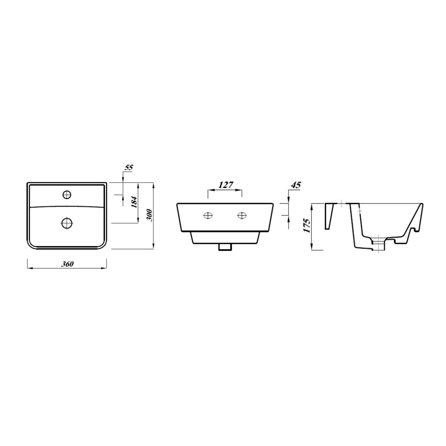 LECICO Zara 1Th Square Basin - 35cm - Image 2