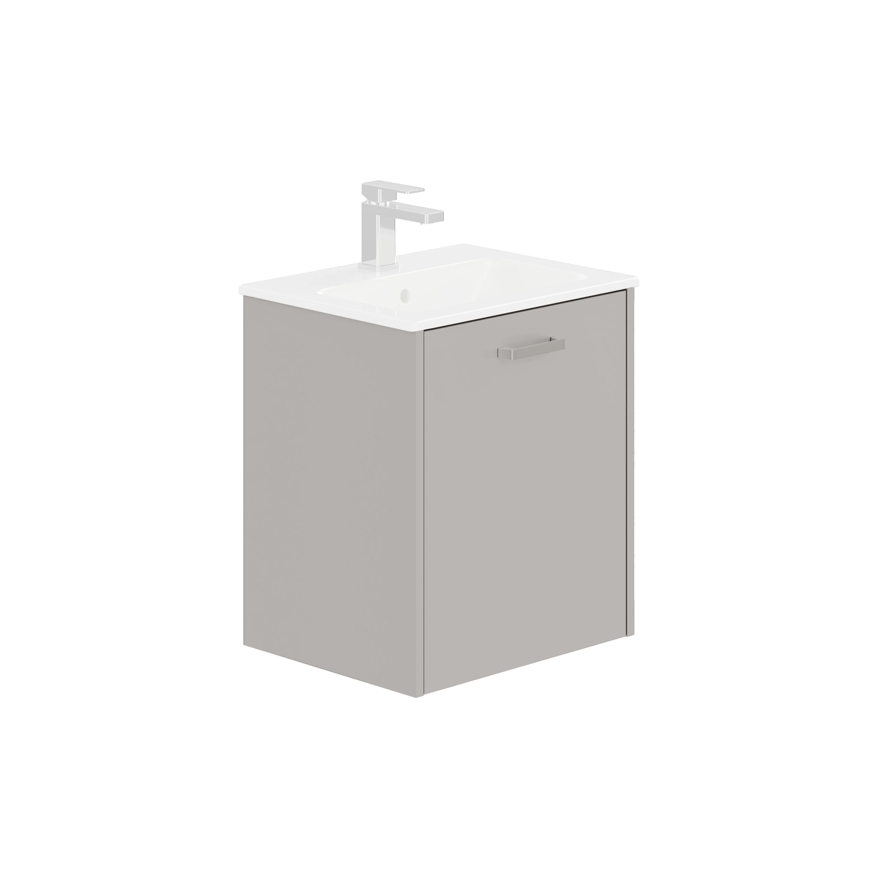 LECICO Zara 50cm 1-Drawer Wall Hung Vanity Unit - Matt Light Grey