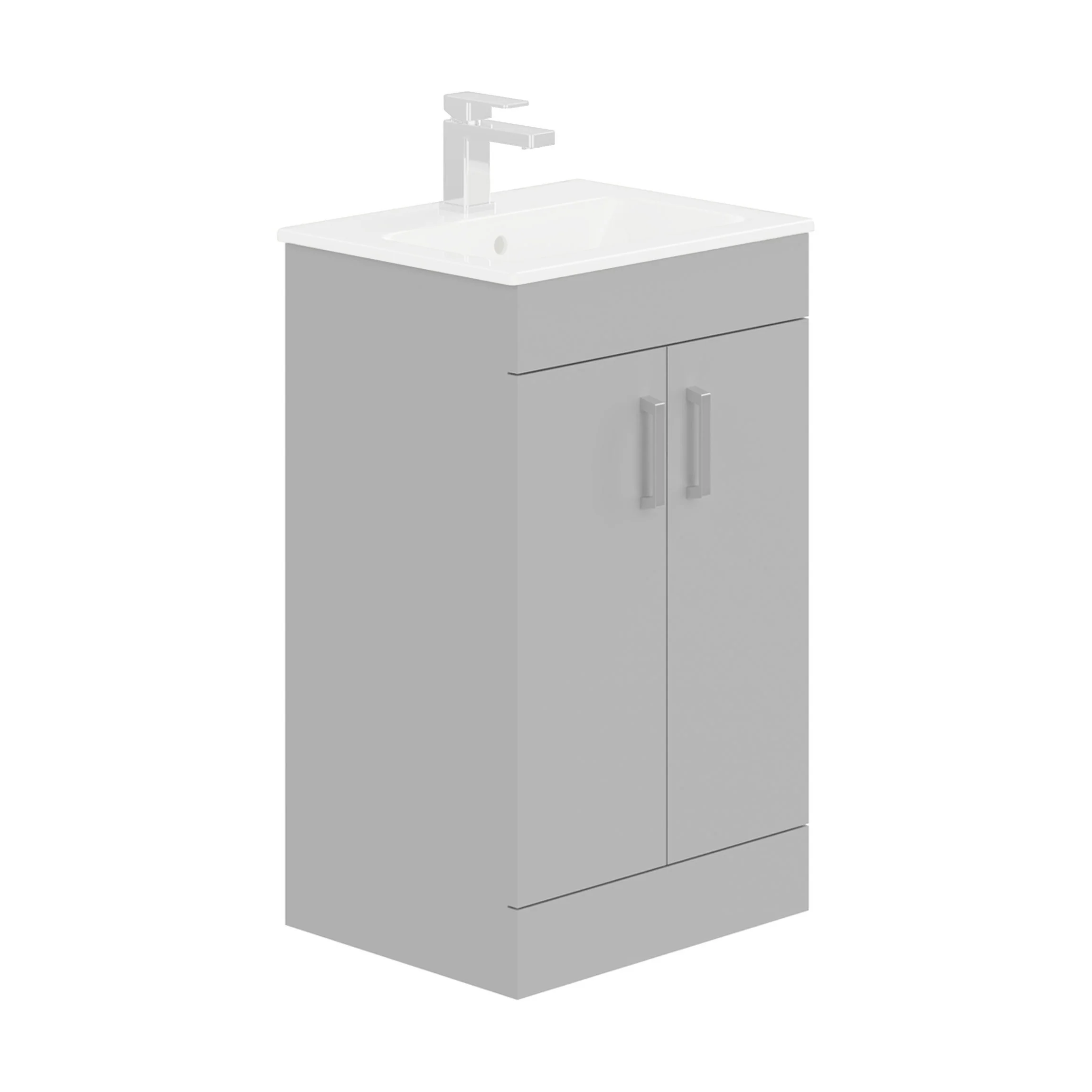 LECICO Zara 50cm 2-Door Floorstanding Unit - Matt Light Grey
