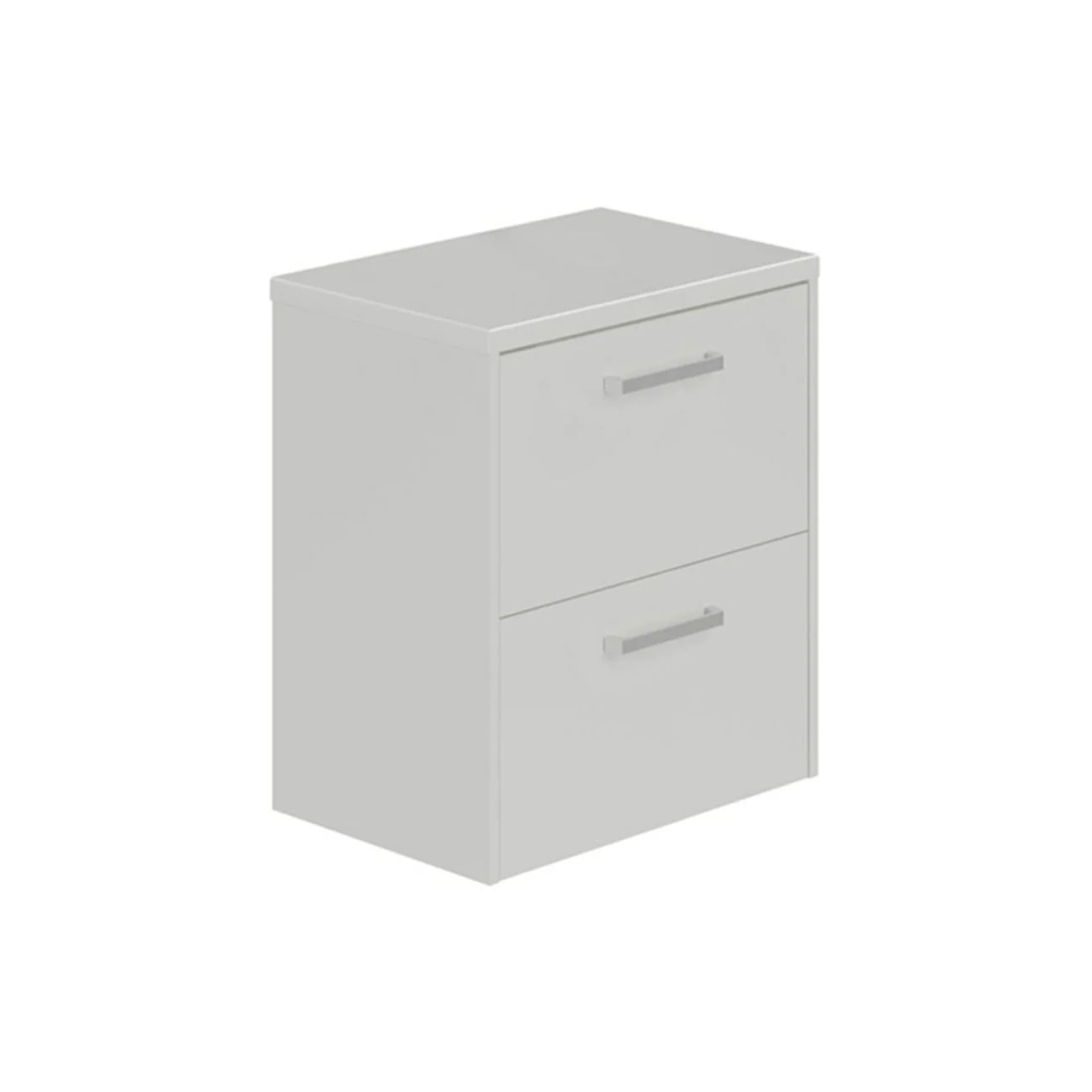 LECICO Zara 50cm 2-Drawer Wall Hung Vanity Unit - Gloss White - Image 2