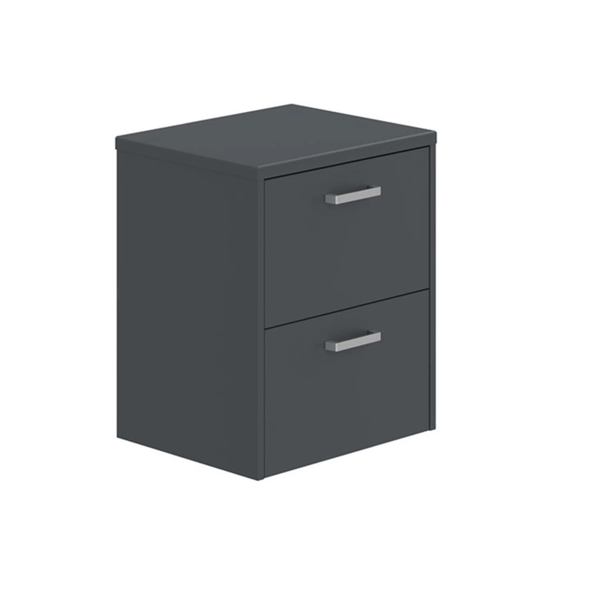 LECICO Zara 50cm 2-Drawer Wall Hung Vanity Unit - Matt Anthracite - Image 2