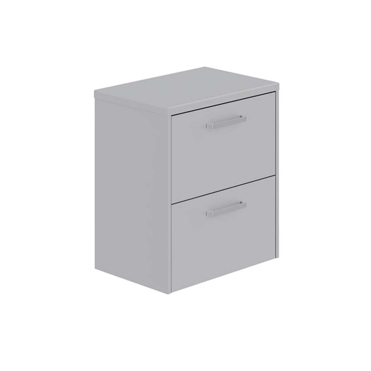 LECICO Zara 50cm 2-Drawer Wall Hung Vanity Unit - Matt Light Grey - Image 2