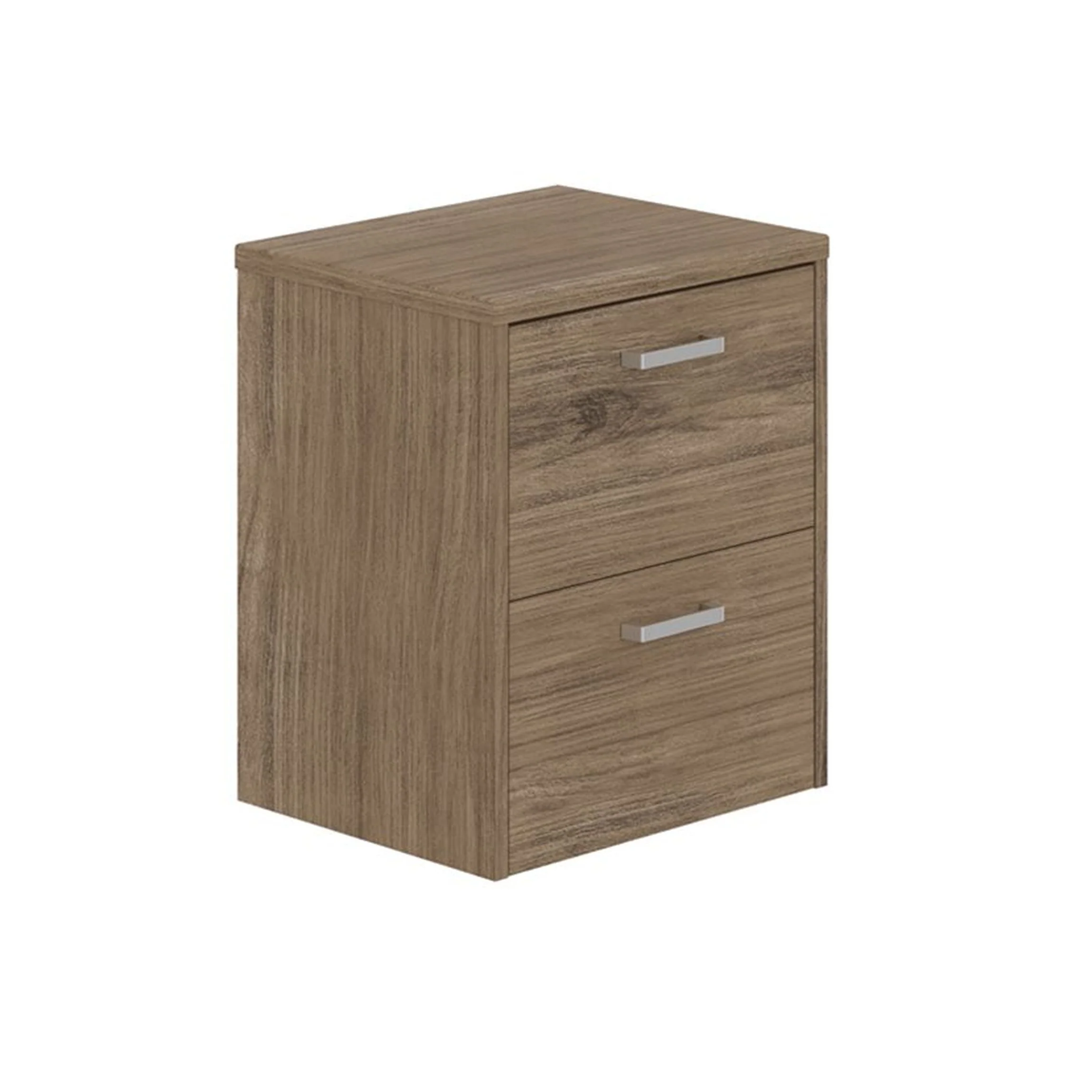 LECICO Zara 50cm 2-Drawer Wall Hung Vanity Unit - Oak - Image 2