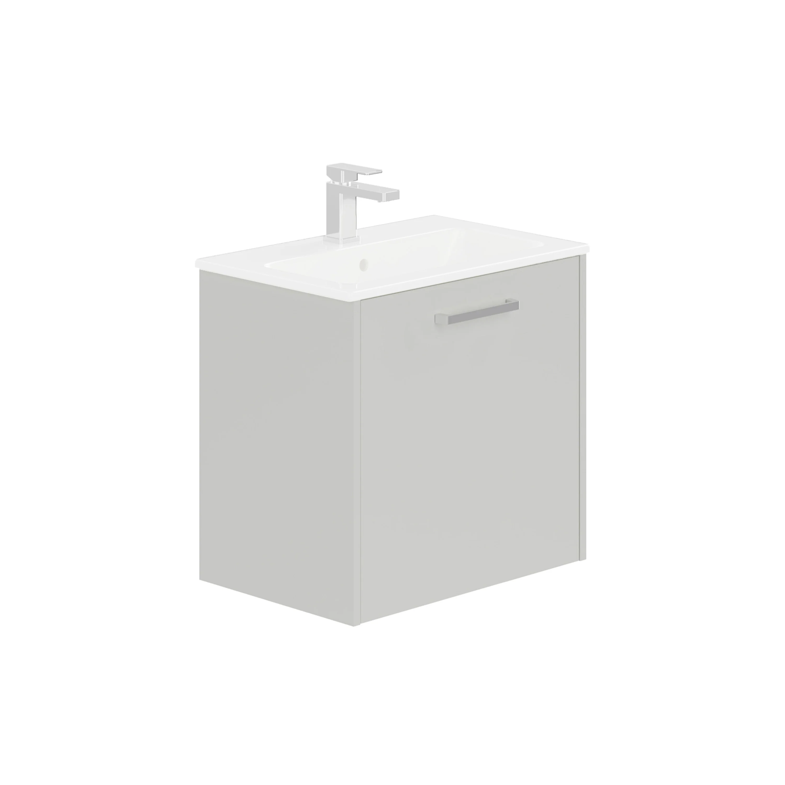LECICO Zara 60cm 1-Drawer Wall Hung Vanity Unit - Gloss White