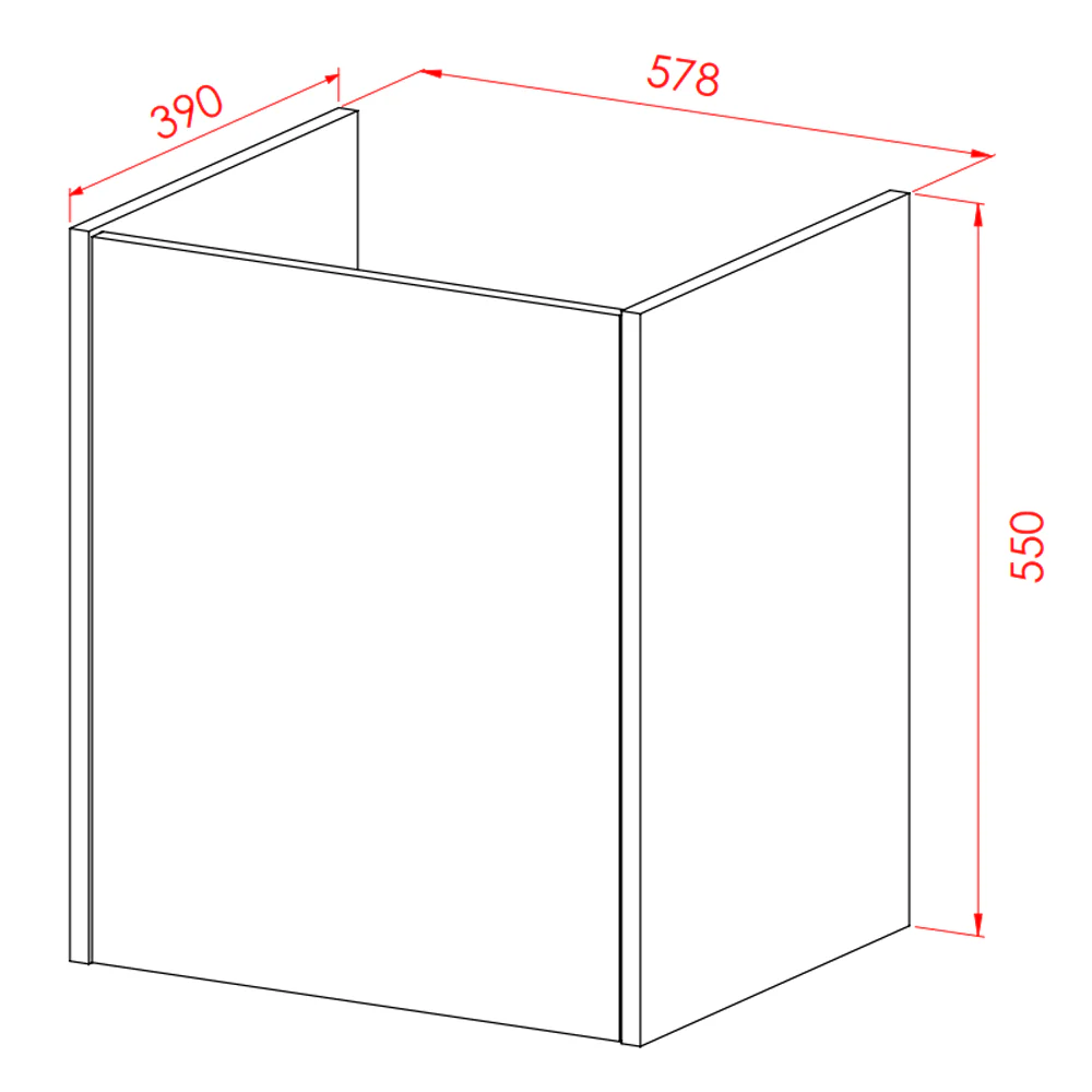 LECICO Zara 60cm 1-Drawer Wall Hung Vanity Unit - Gloss White - Image 4