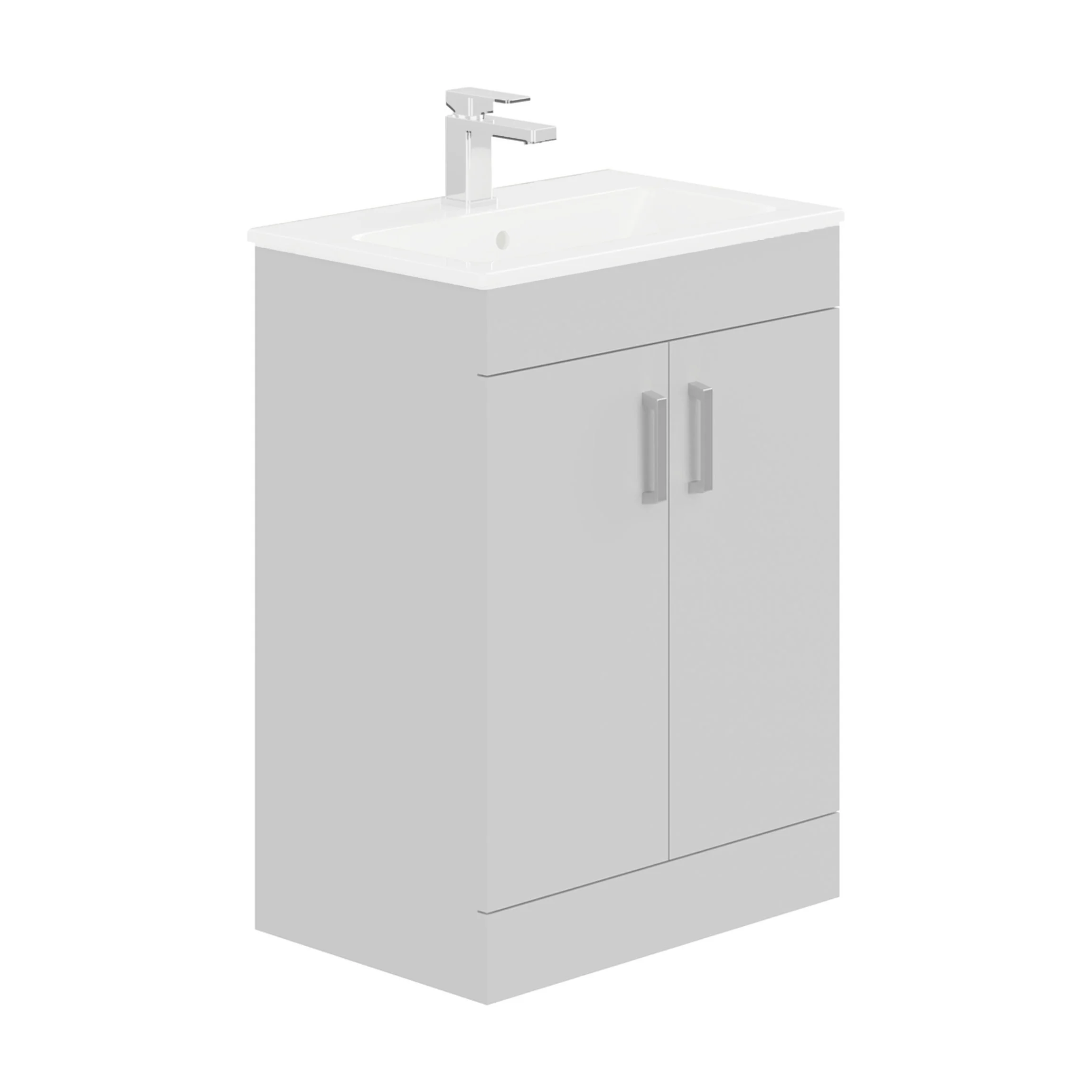 LECICO Zara 60cm 2-Door Floorstanding Unit - Gloss White