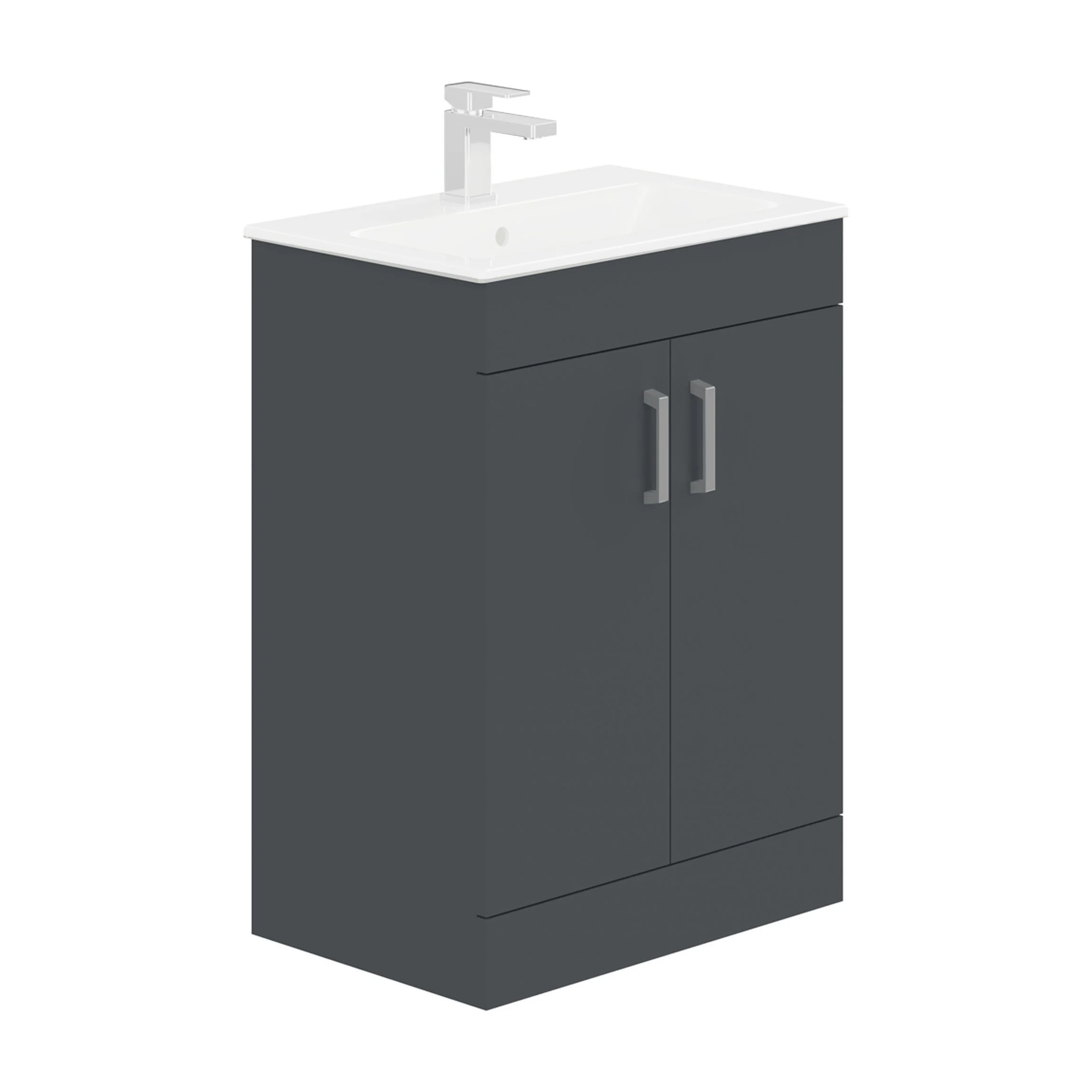 LECICO Zara 60cm 2-Door Floorstanding Unit - Matt Anthracite