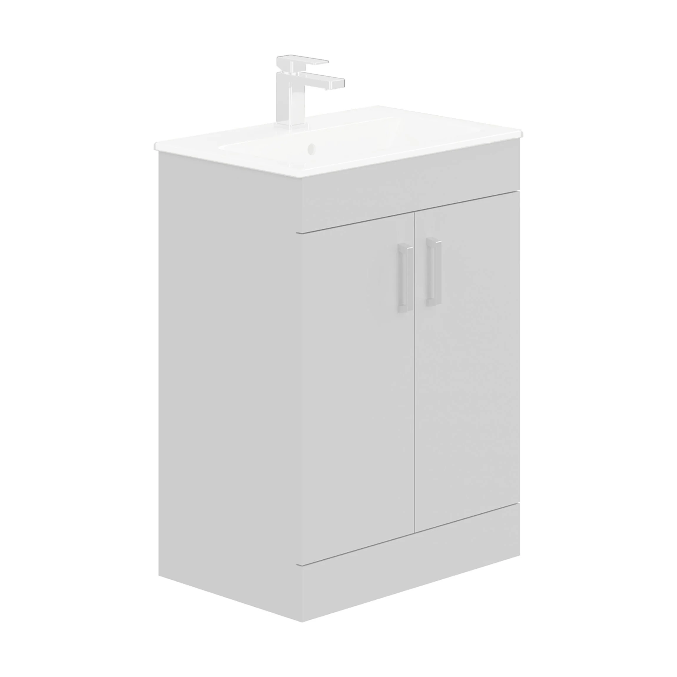 LECICO Zara 60cm 2-Door Floorstanding Unit - Matt Light Grey