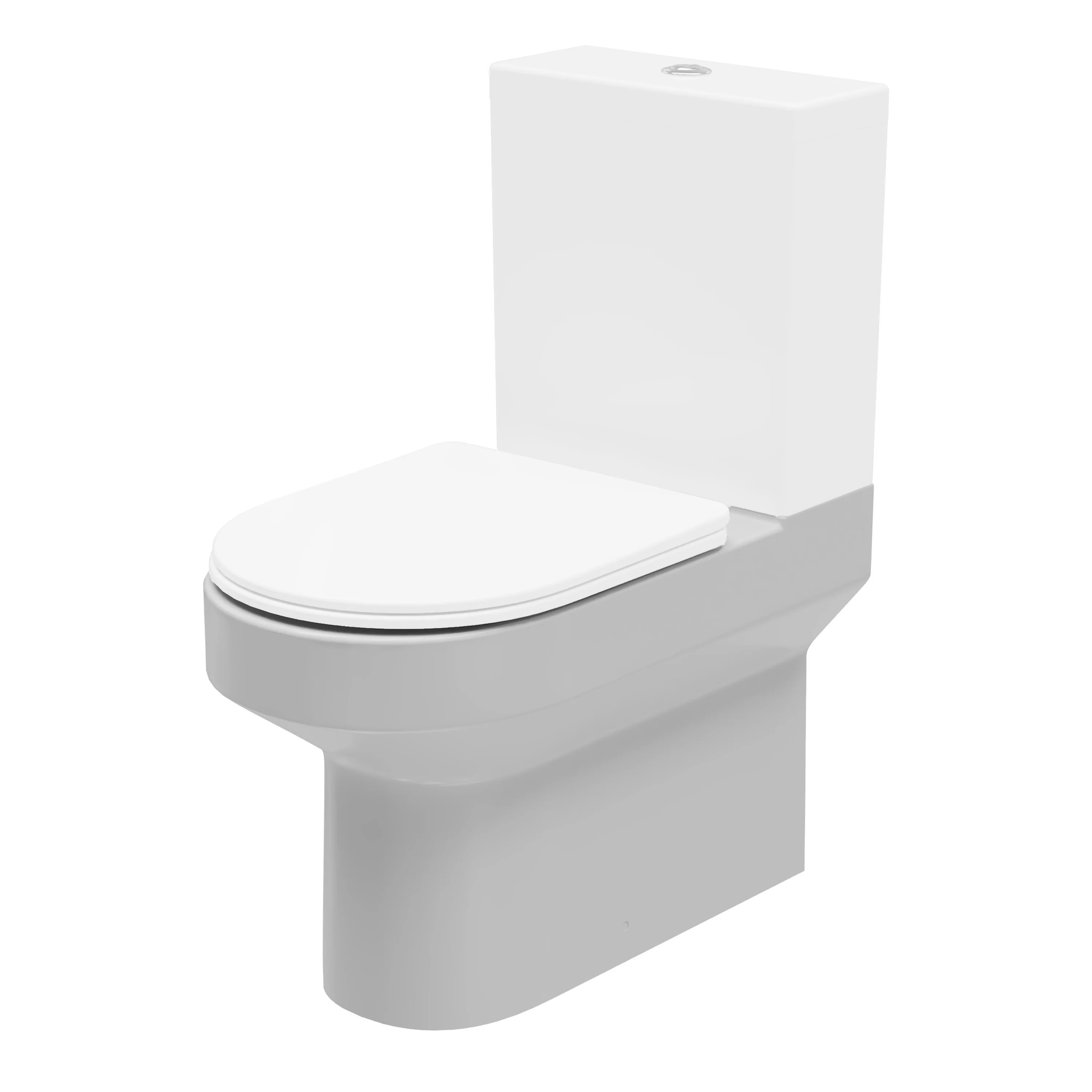 LECICO Zara Round Rimless WC - Close Coupled Flush To Wall Pan