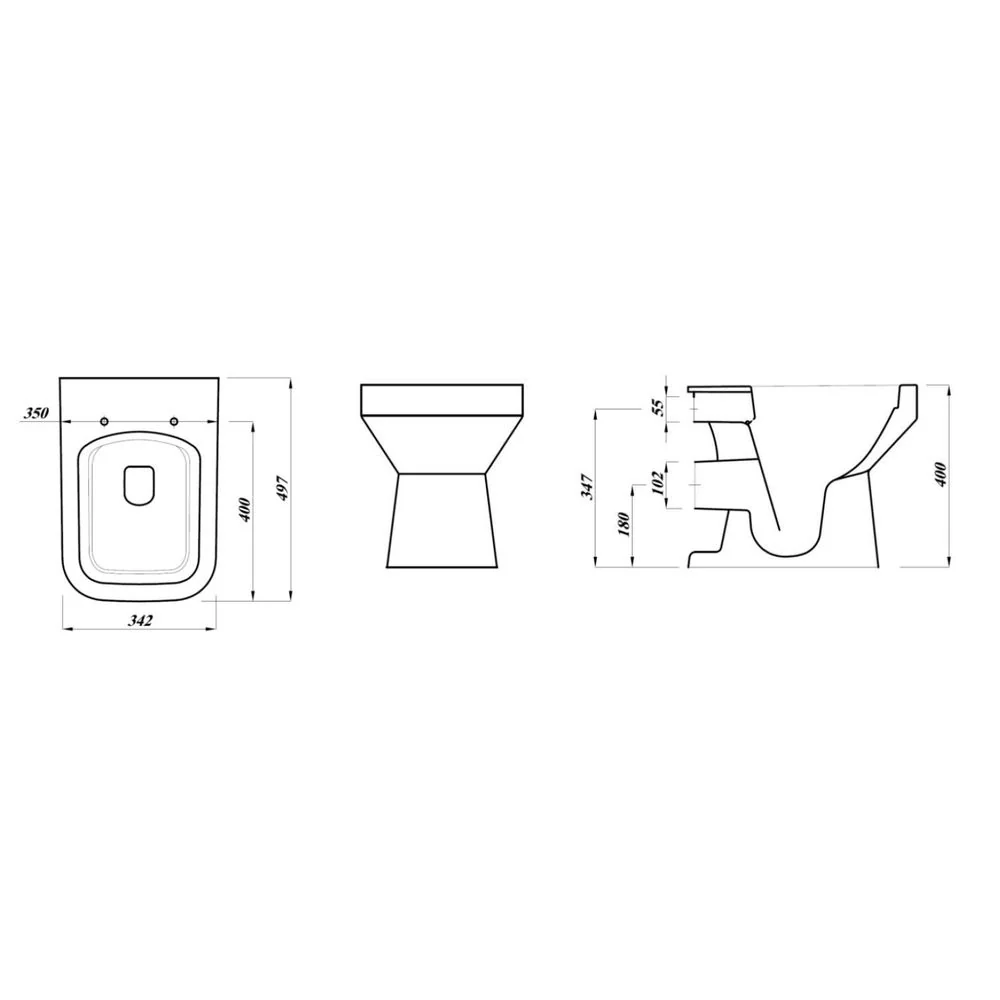 LECICO Zara Square Rimless WC - Back To Wall Pan - Image 4