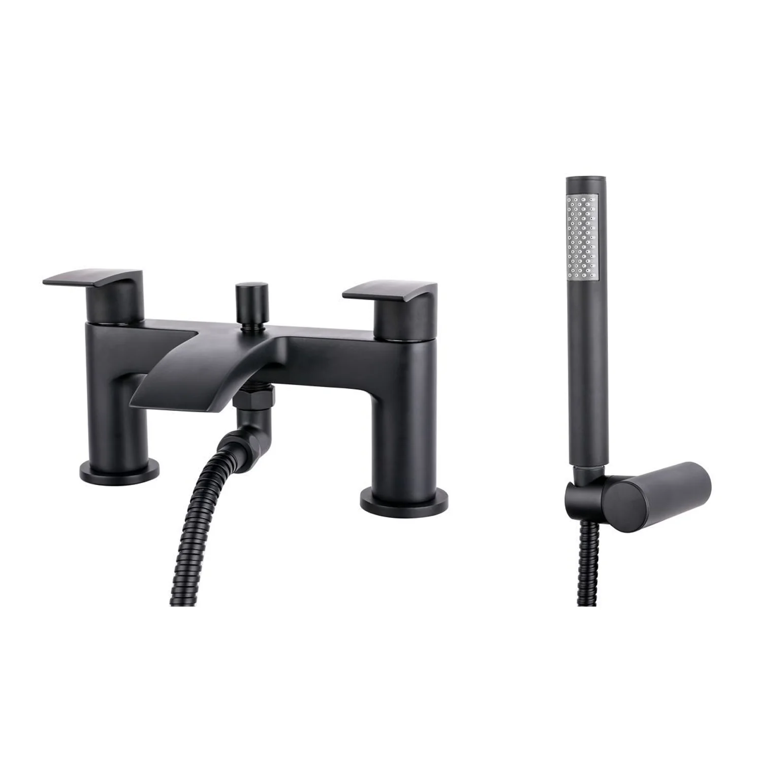 Lunar Basin Mono and Bath Shower Mixer Tap Pack - Matt Black - Image 2