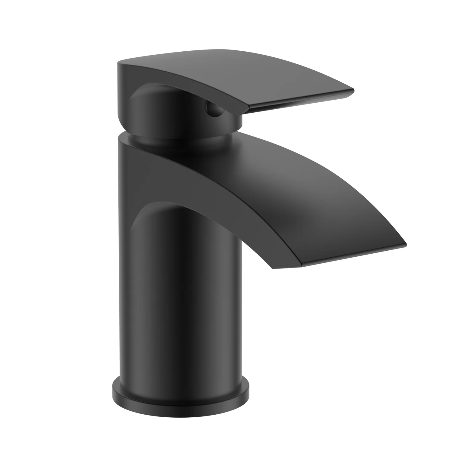 Lunar Matt Black Basin Mono Tap with Waste
